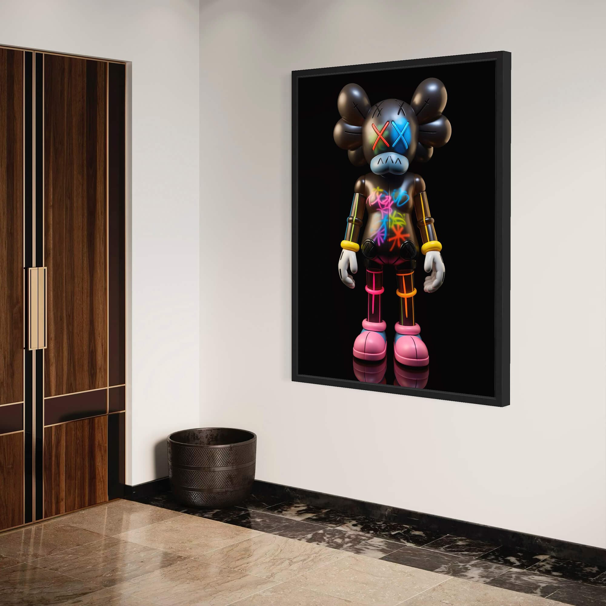 Neon KAWS №7 Canvas Print