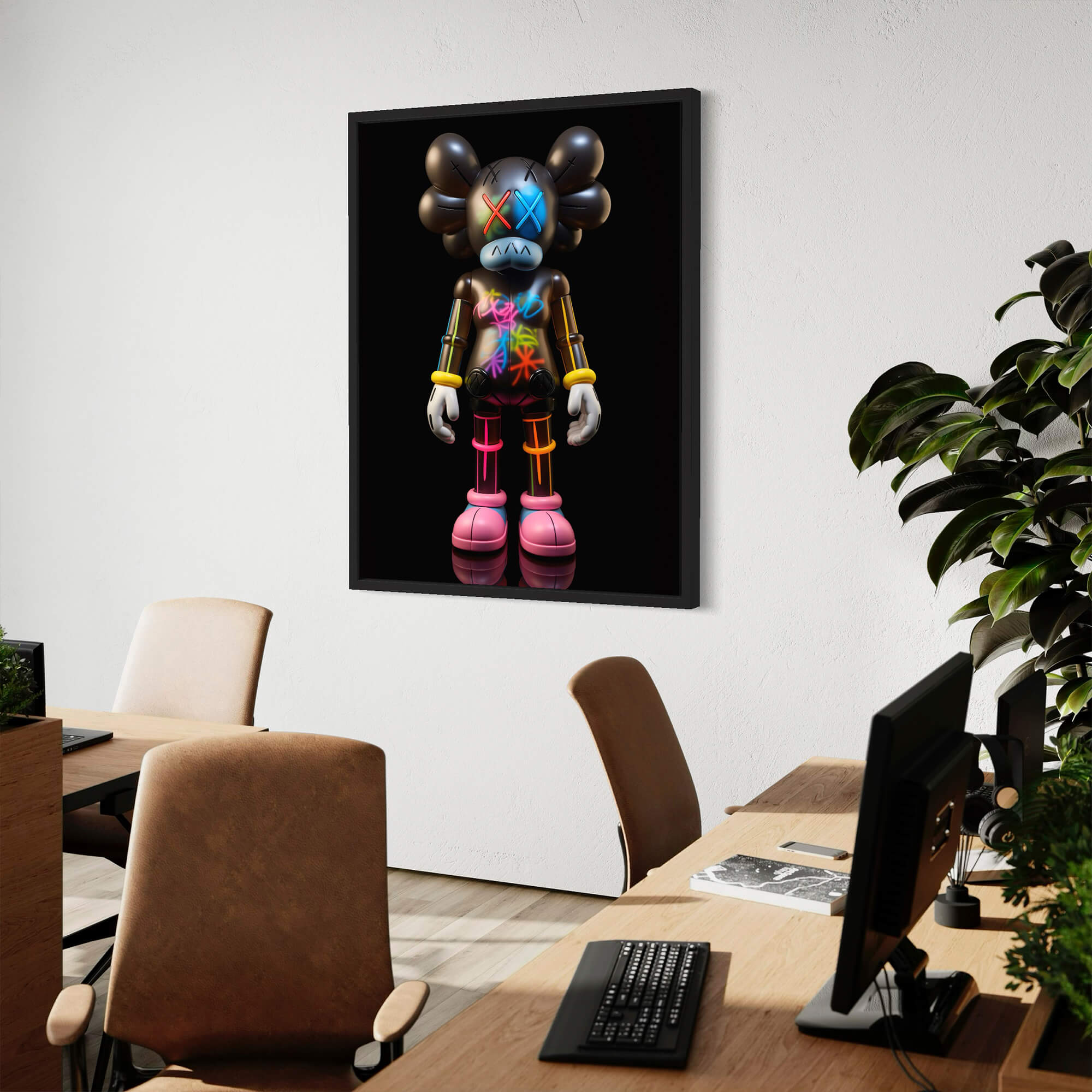 Neon KAWS №7 Canvas Print