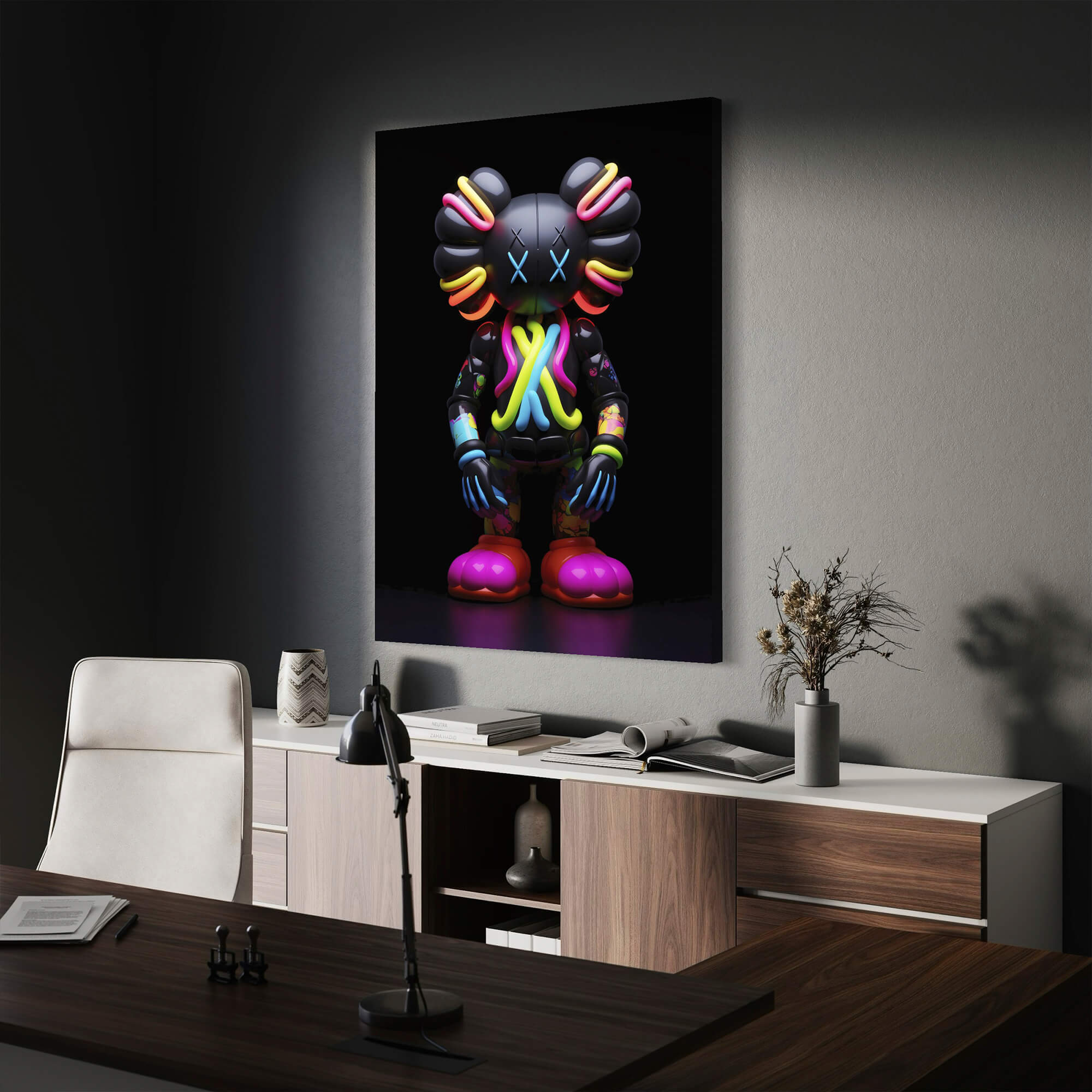 Neon KAWS №8 Canvas Print