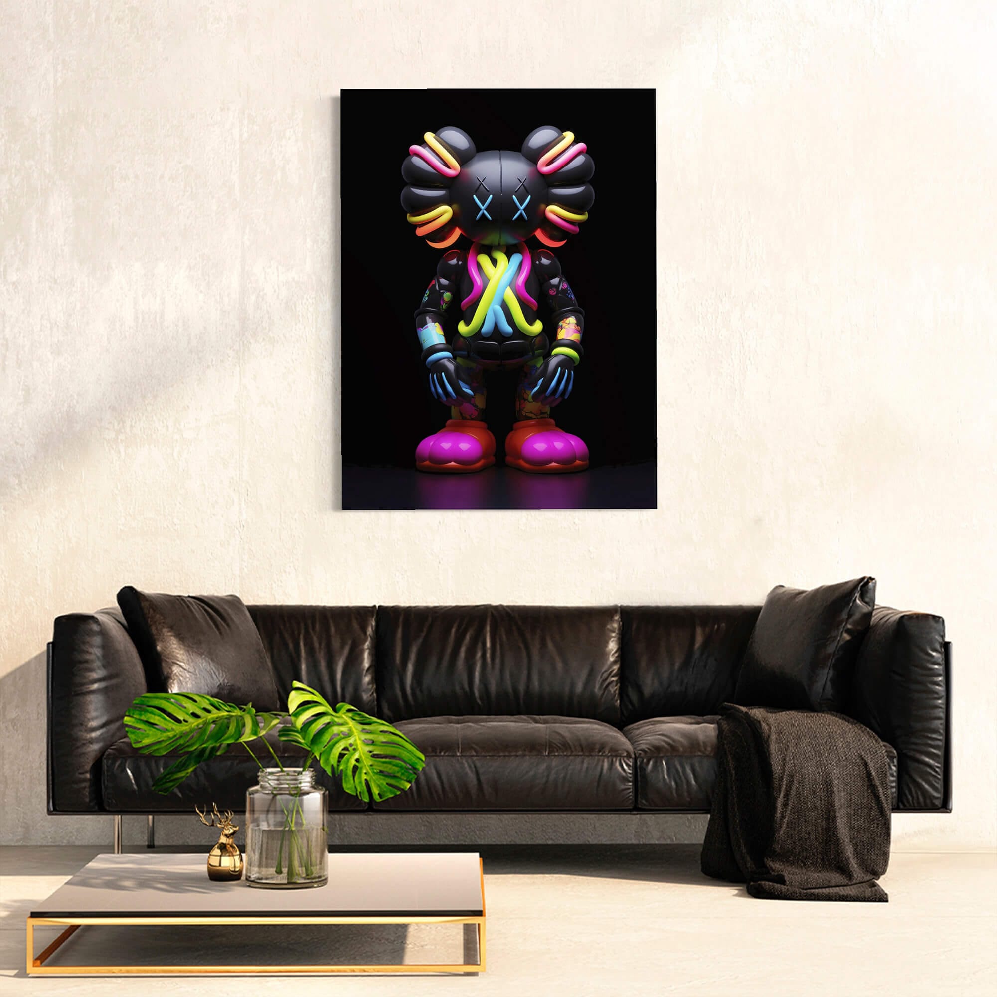 Neon KAWS №8 Canvas Print