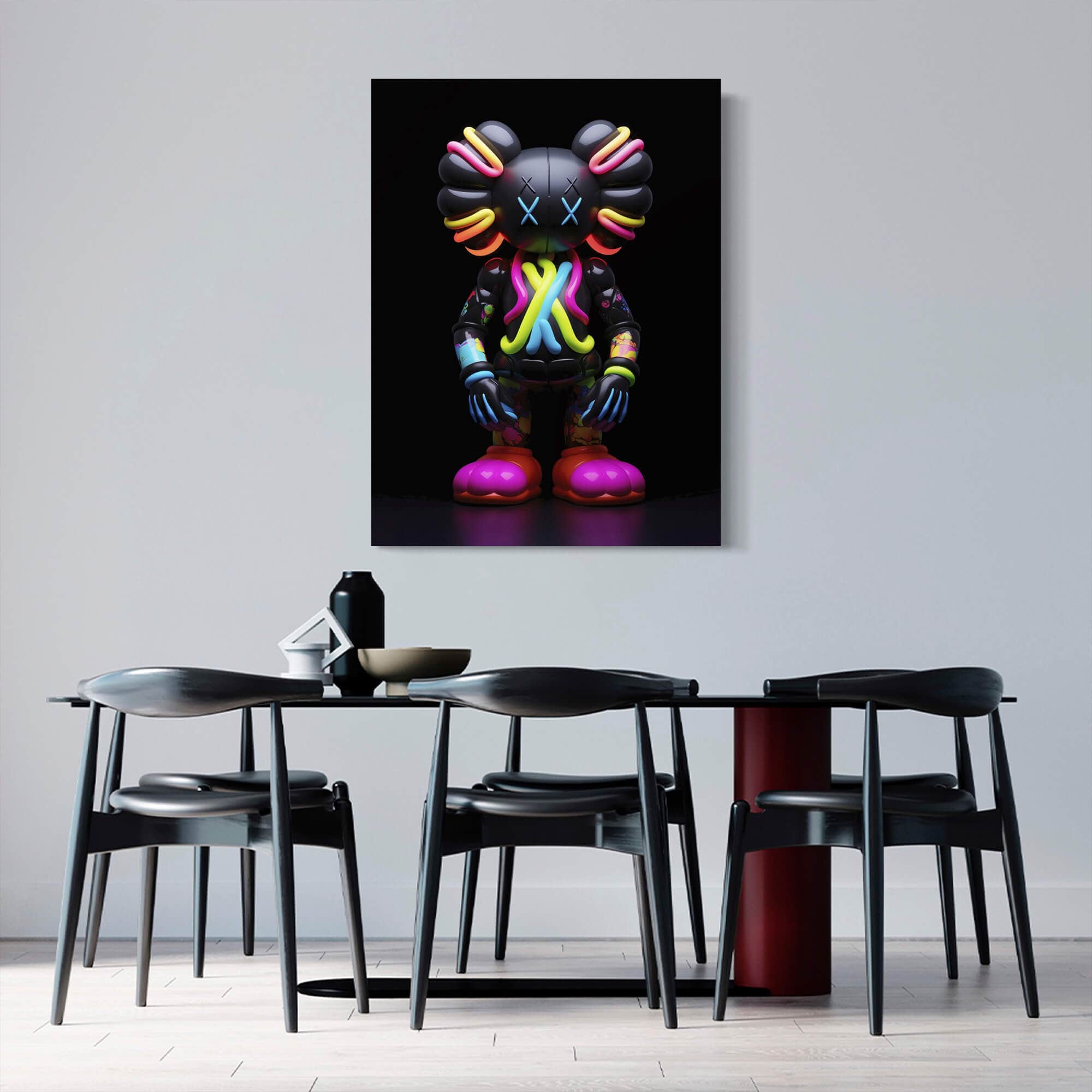 Neon KAWS №8 Canvas Print