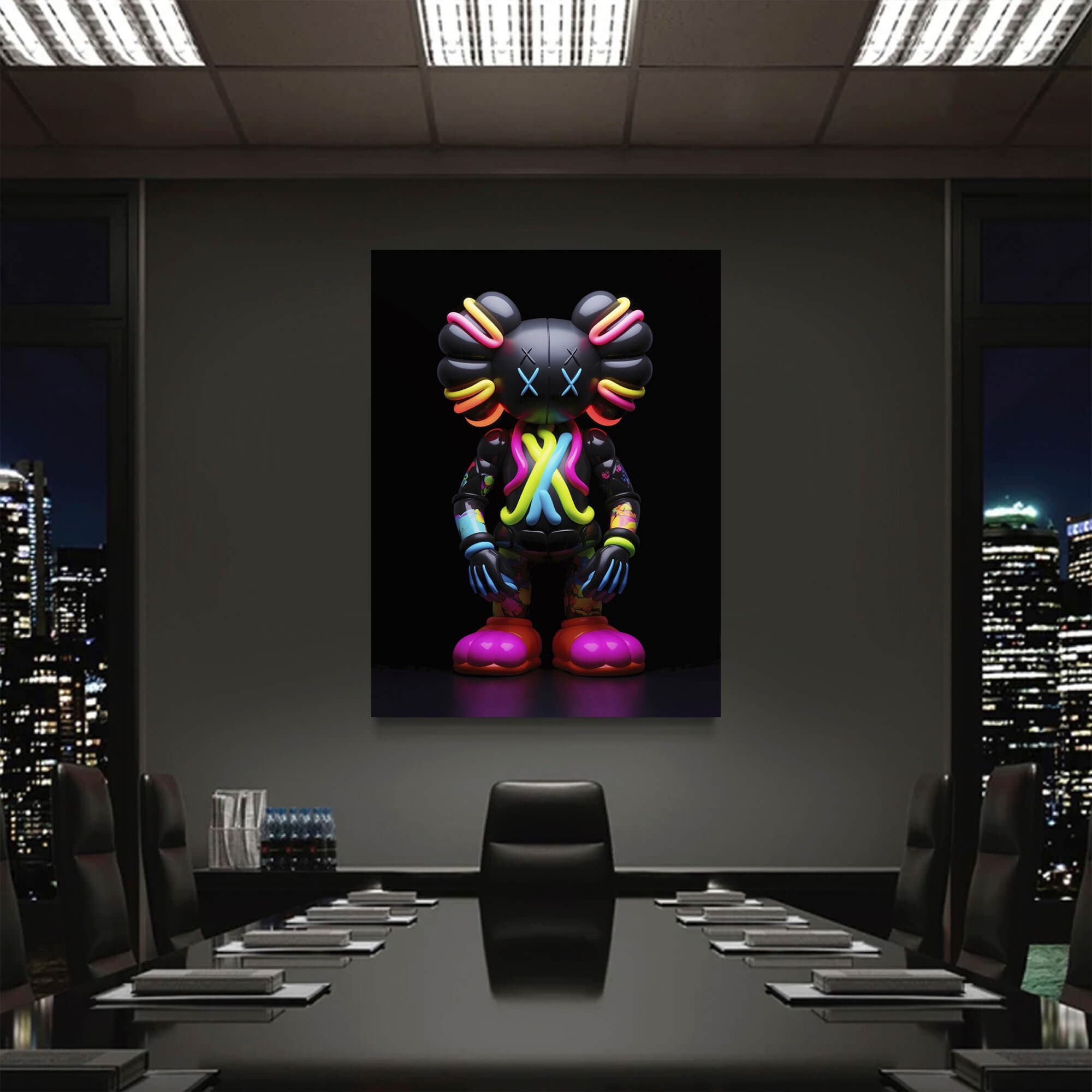 Neon KAWS №8 Canvas Print