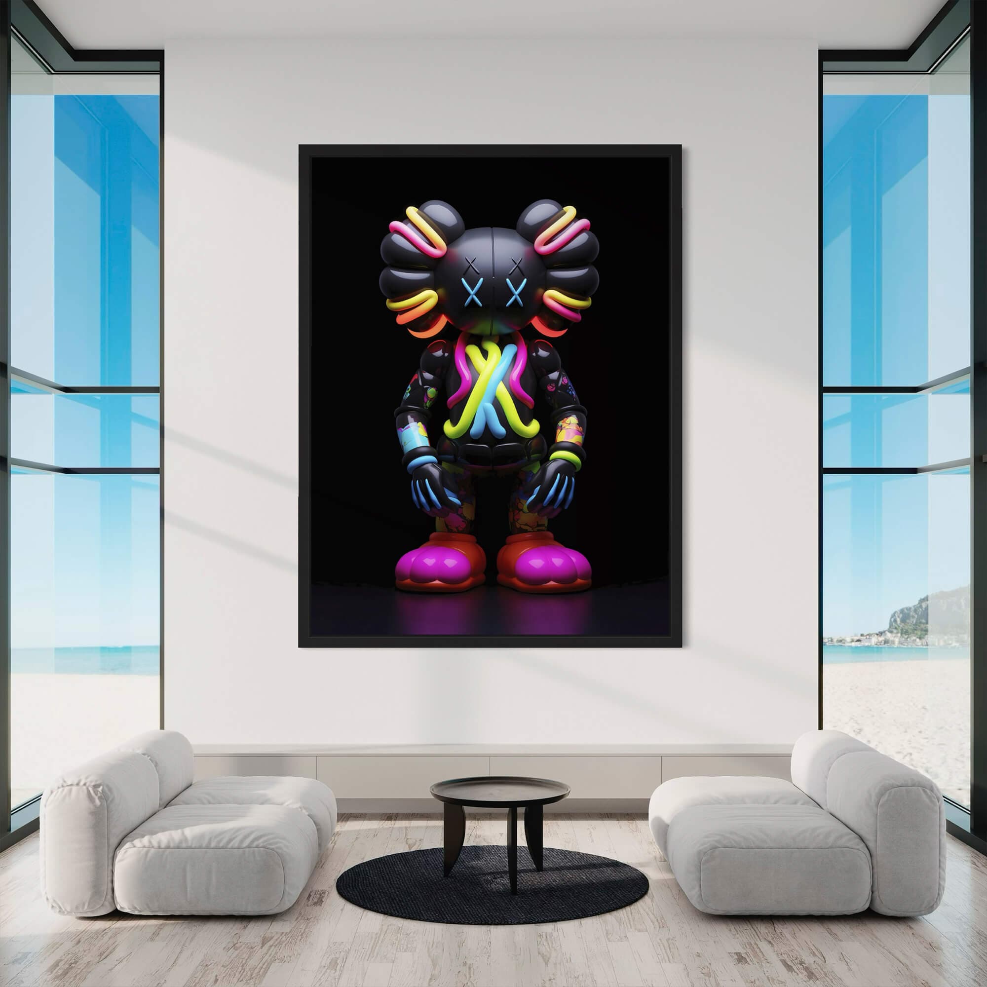 Neon KAWS №8 Canvas Print