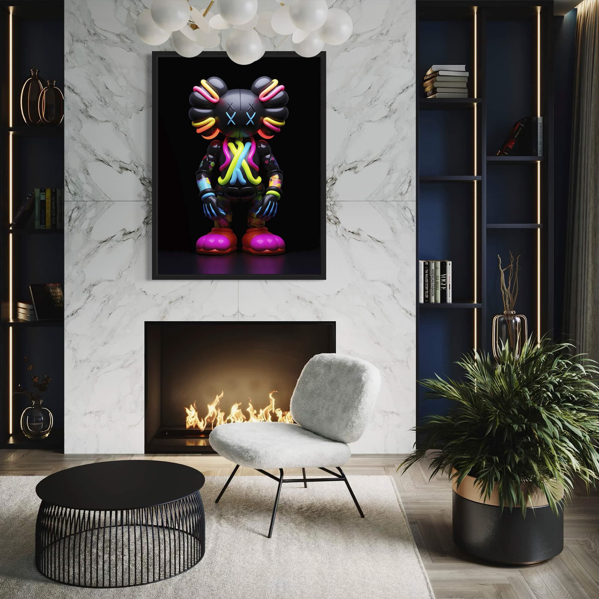 Neon KAWS №8 Canvas Print