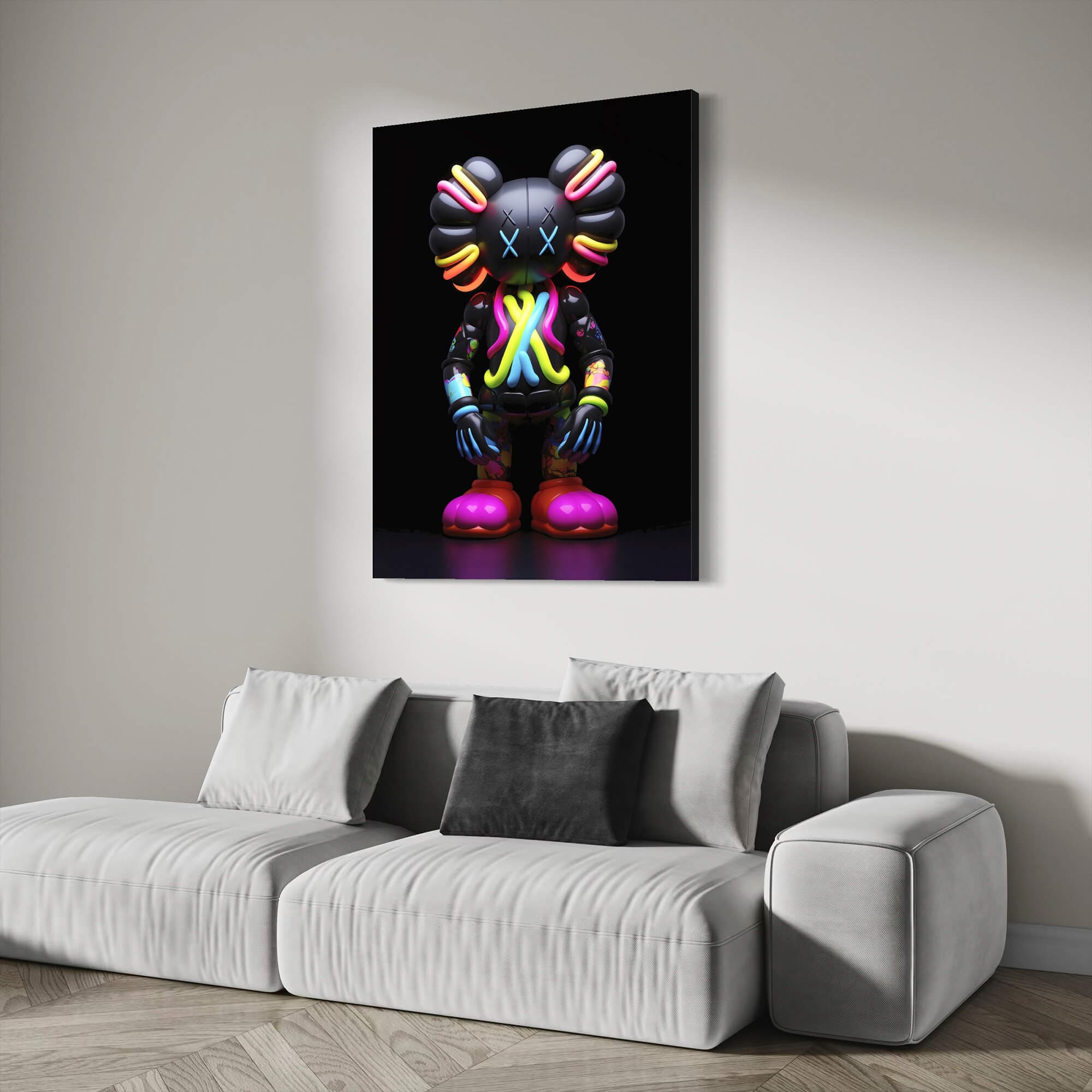 Neon KAWS №8 Canvas Print