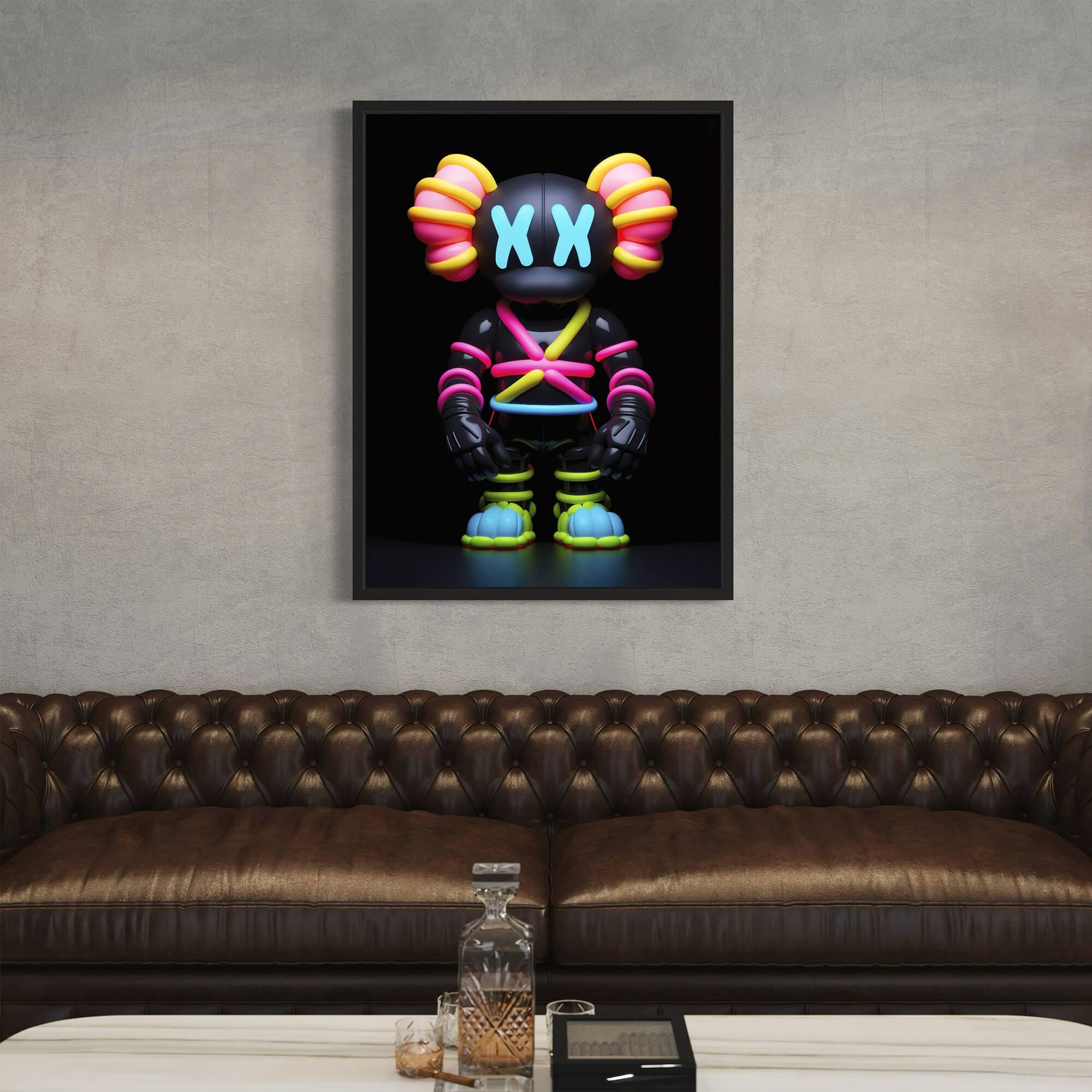 Neon KAWS №9 Canvas Print