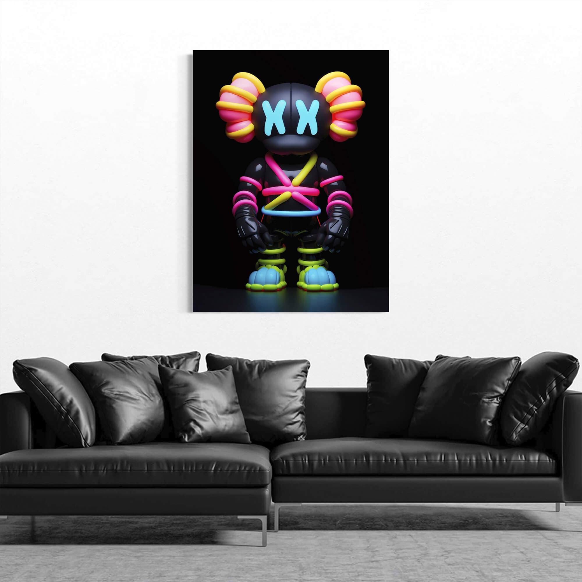 Neon KAWS №9 Canvas Print