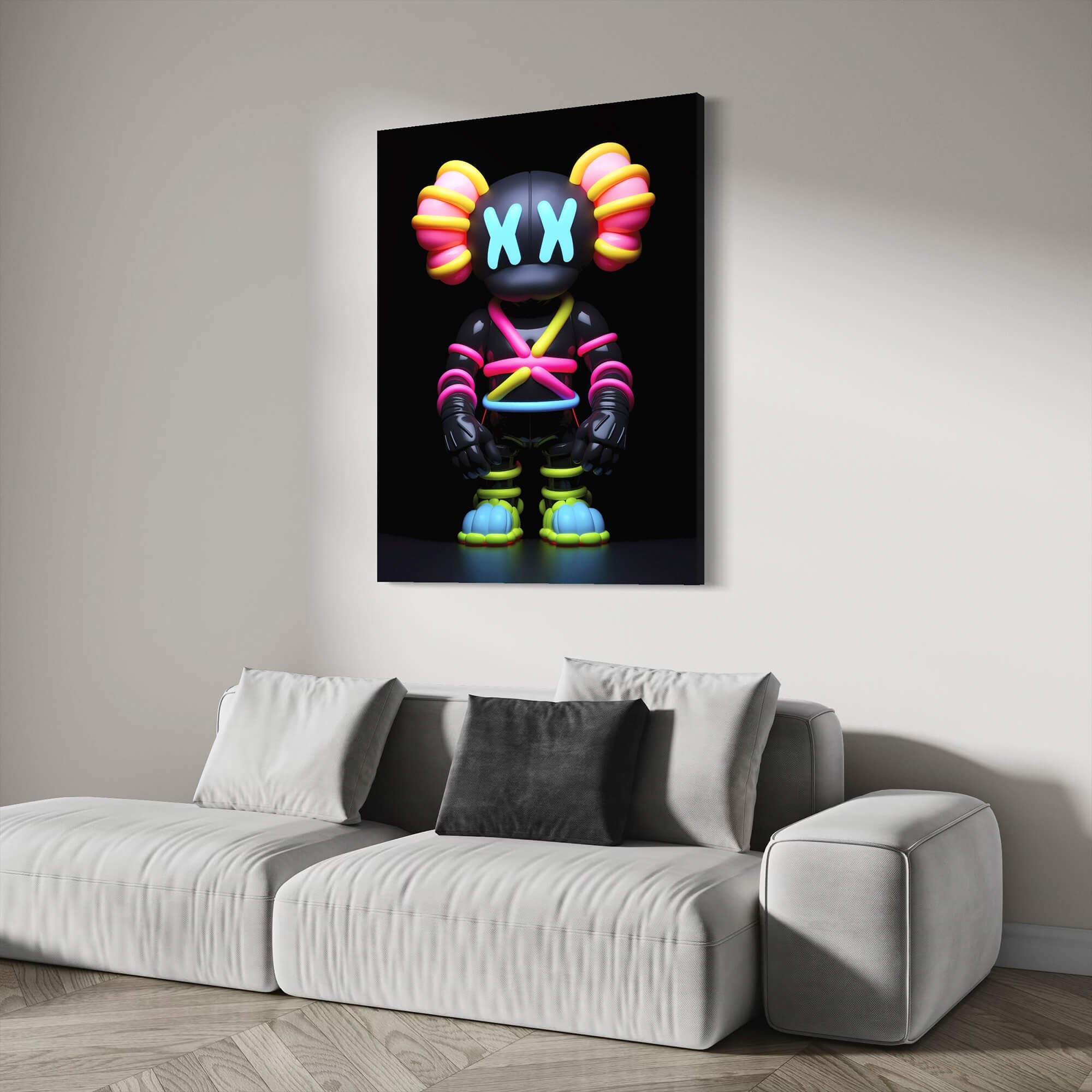 Neon KAWS №9 Canvas Print