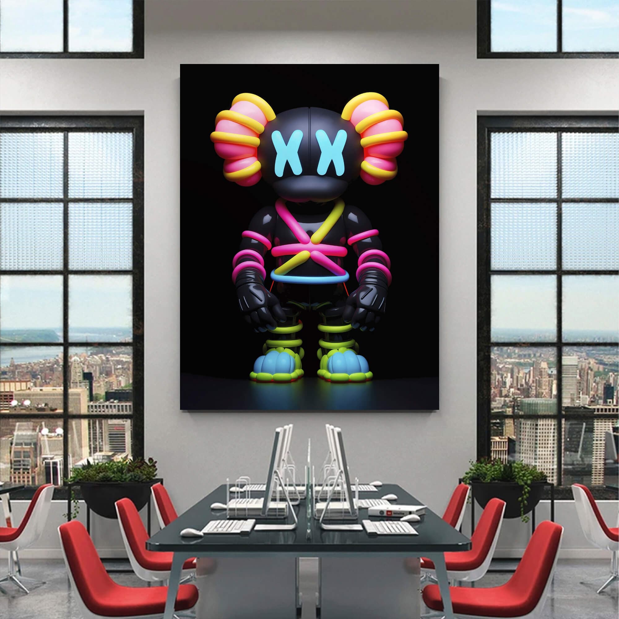 Neon KAWS №9 Canvas Print