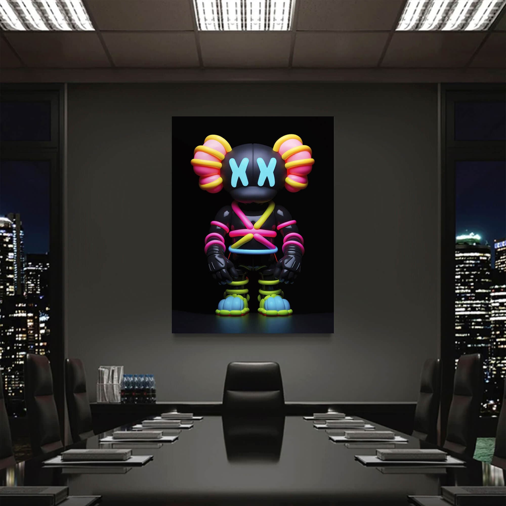 Neon KAWS №9 Canvas Print