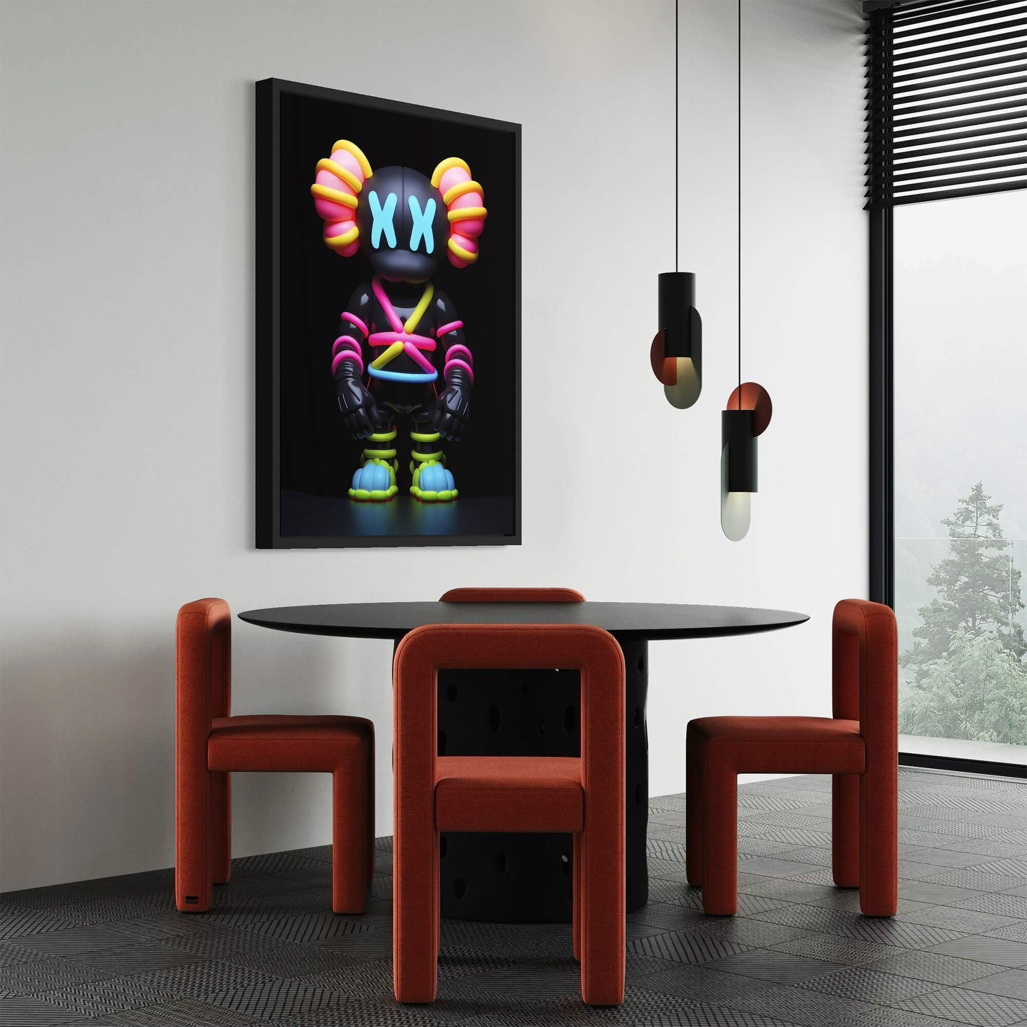 Neon KAWS №9 Canvas Print