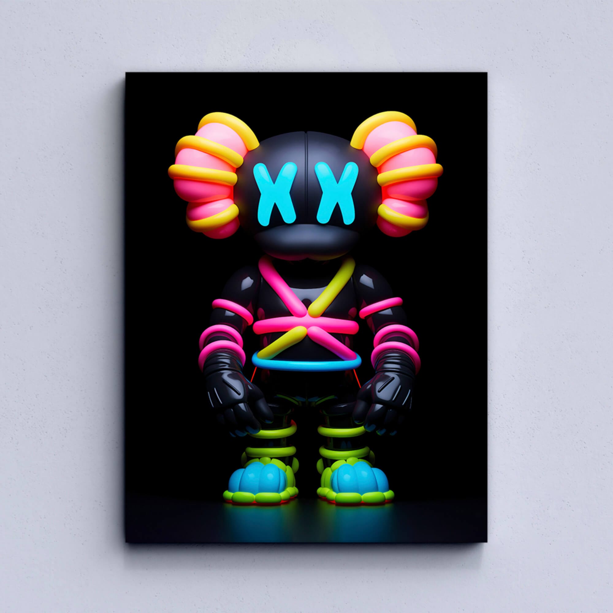 Neon KAWS №9 Canvas Print