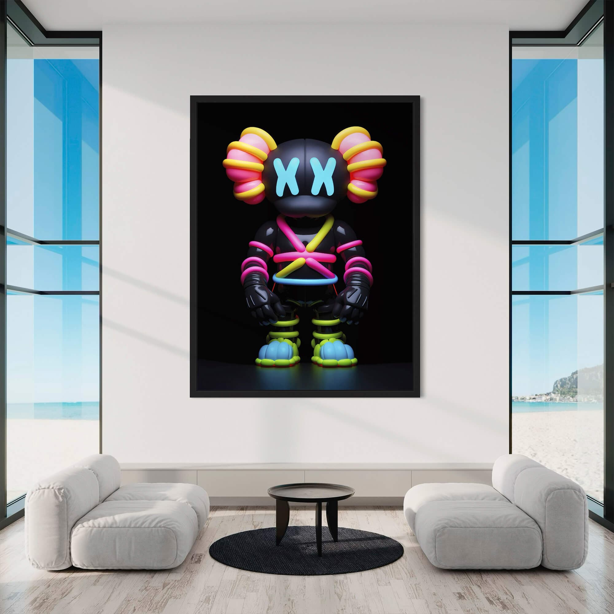 Neon KAWS №9 Canvas Print