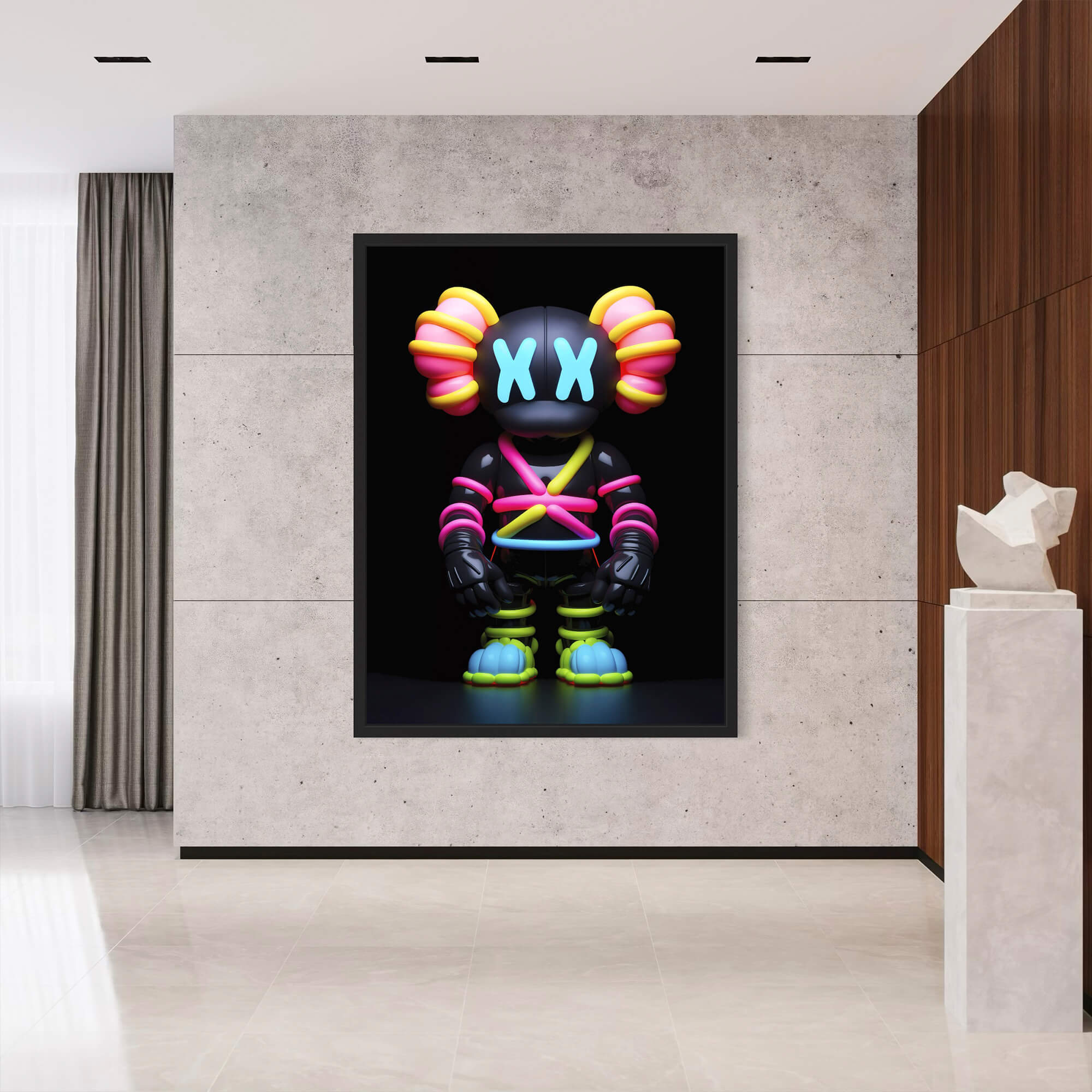 Neon KAWS №9 Canvas Print