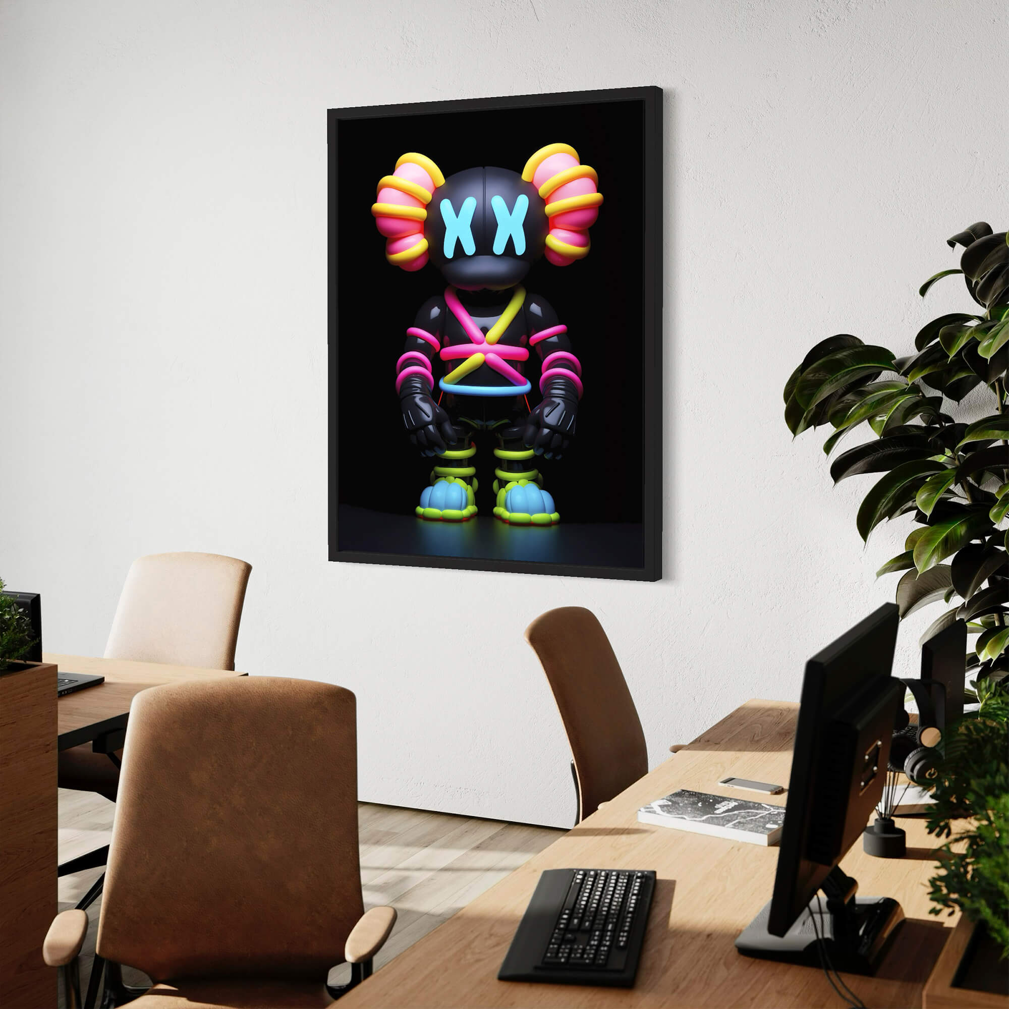 Neon KAWS №9 Canvas Print