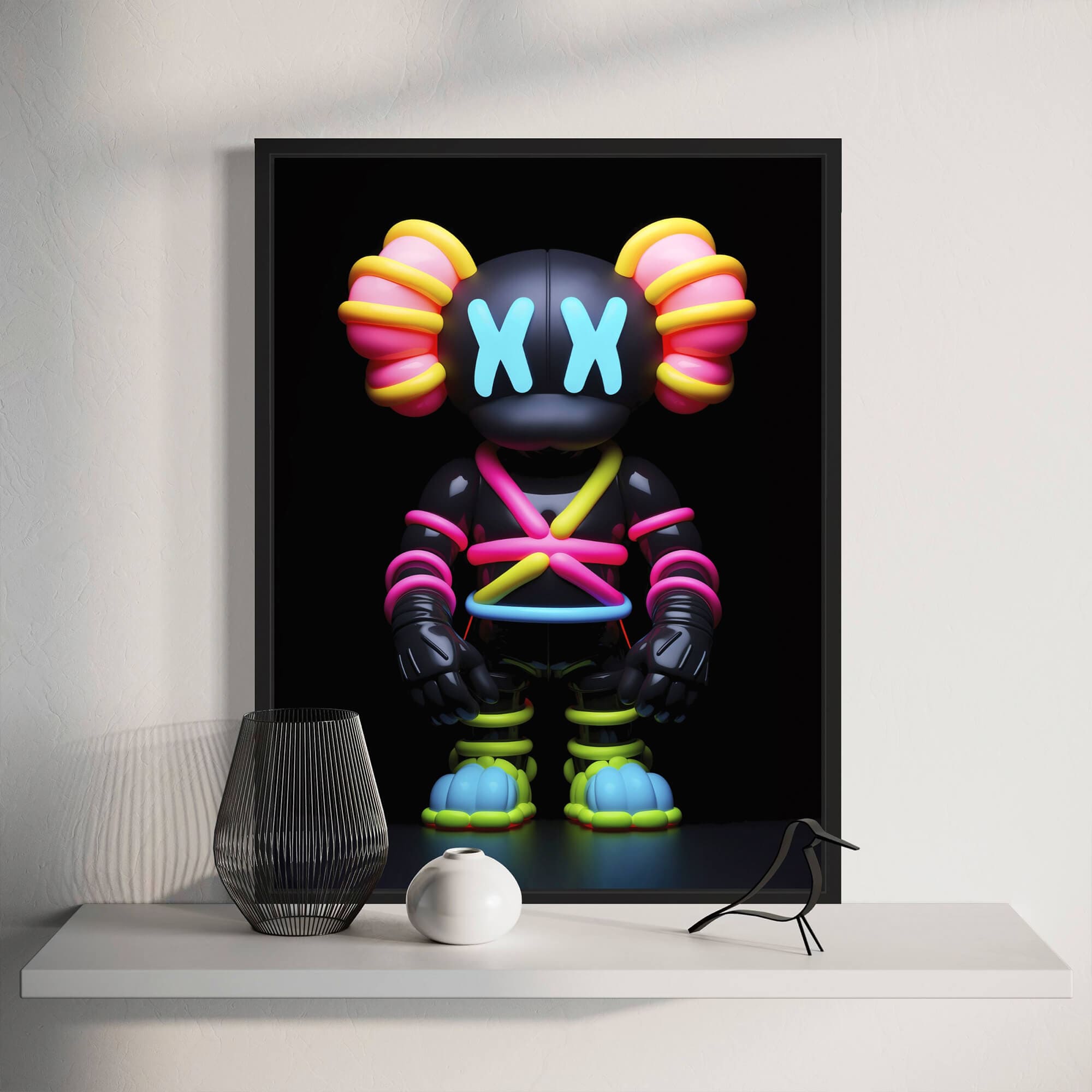 Neon KAWS №9 Canvas Print