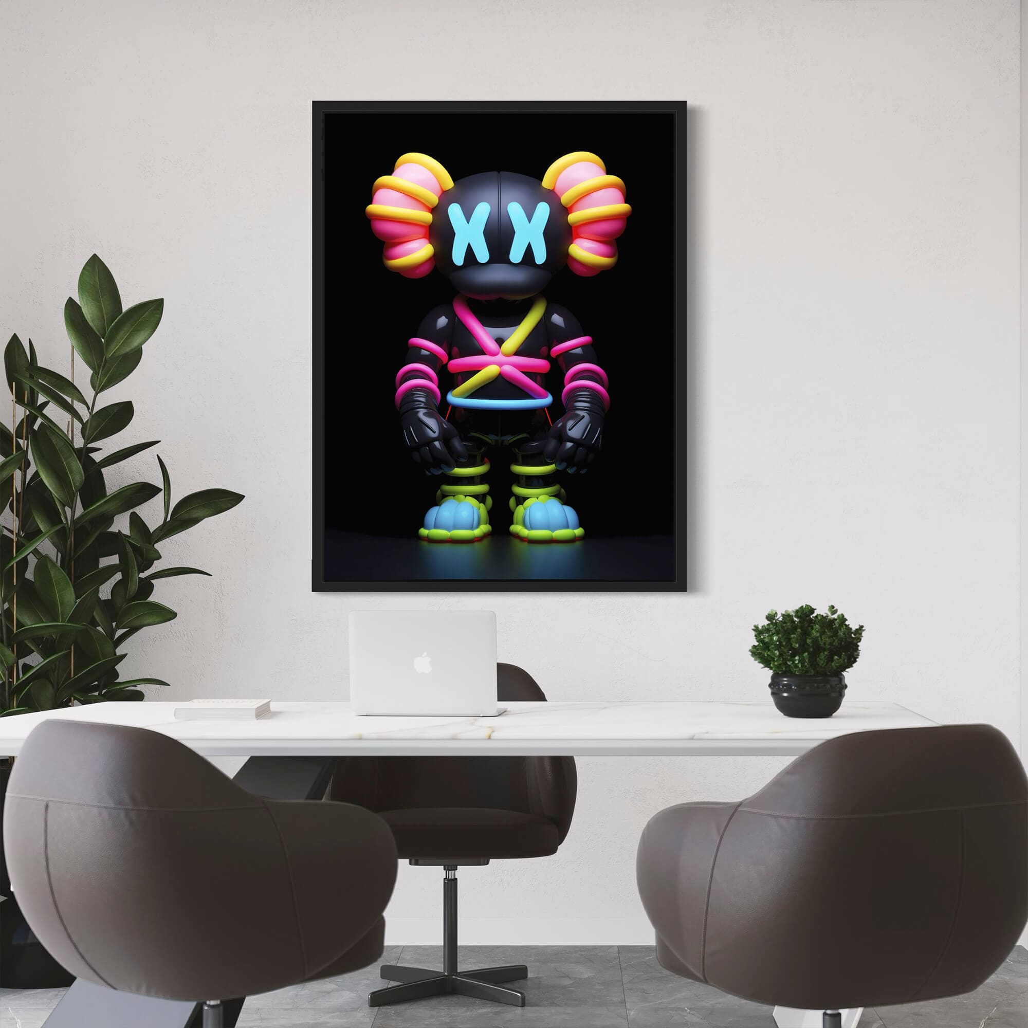 Neon KAWS №9 Canvas Print