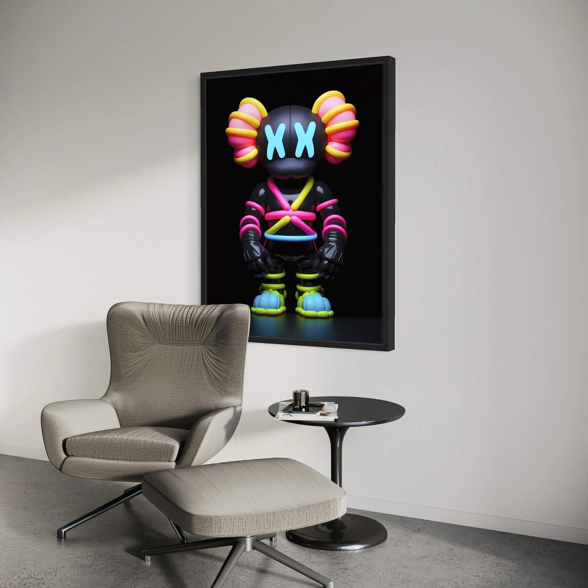 Neon KAWS №9 Canvas Print