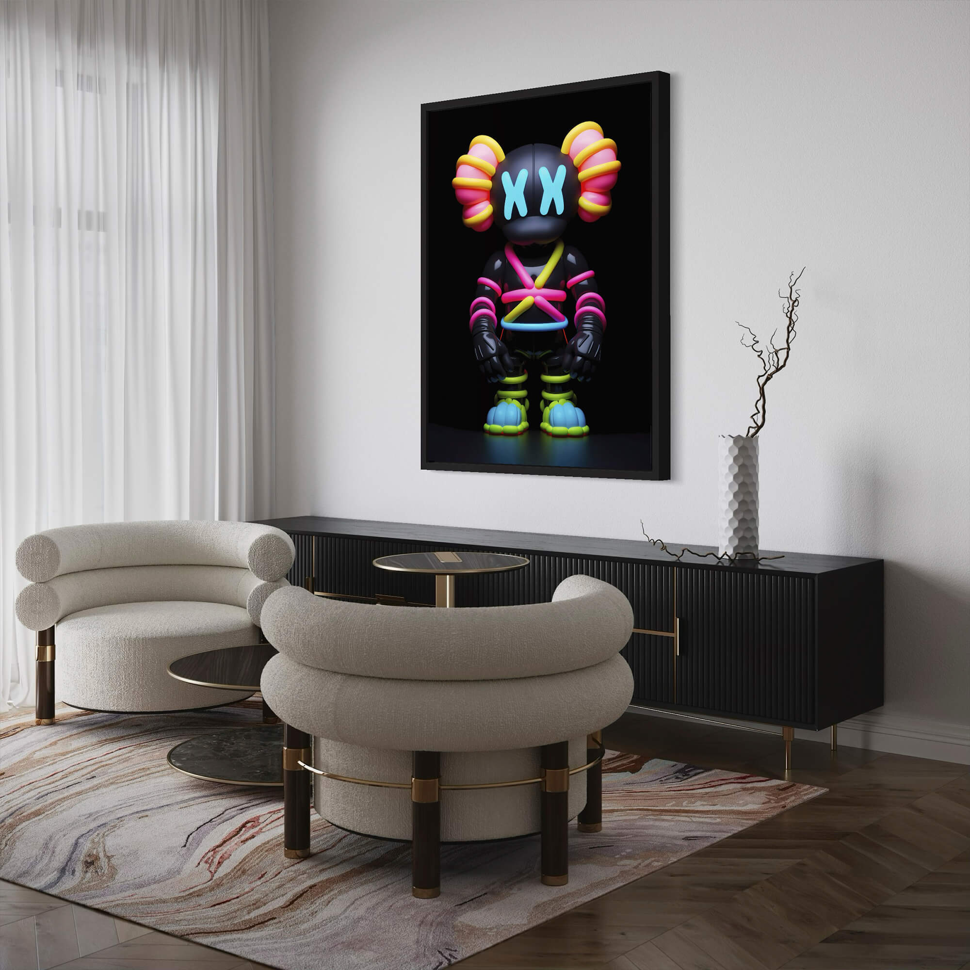 Neon KAWS №9 Canvas Print