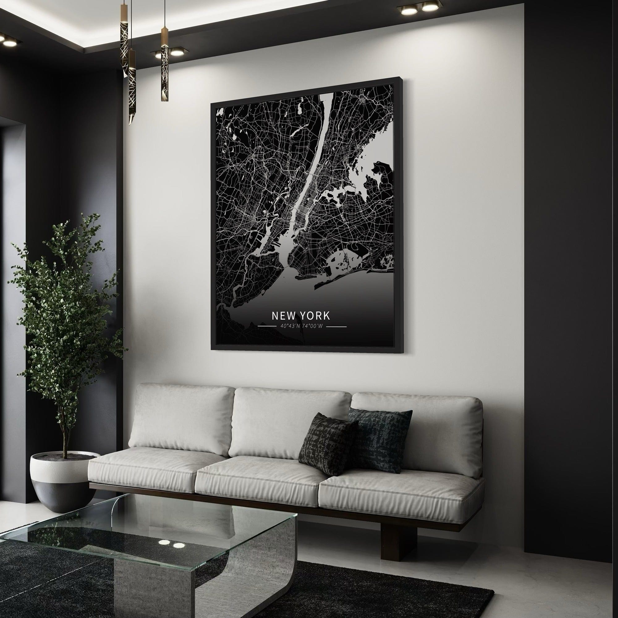 New York City Map Canvas Print