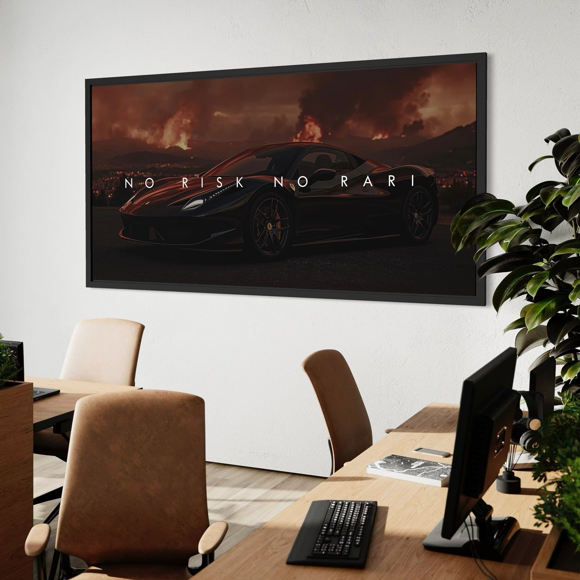 Nahaufnahme der hochwertigen Leinwandstruktur und der Kantenverkleidung