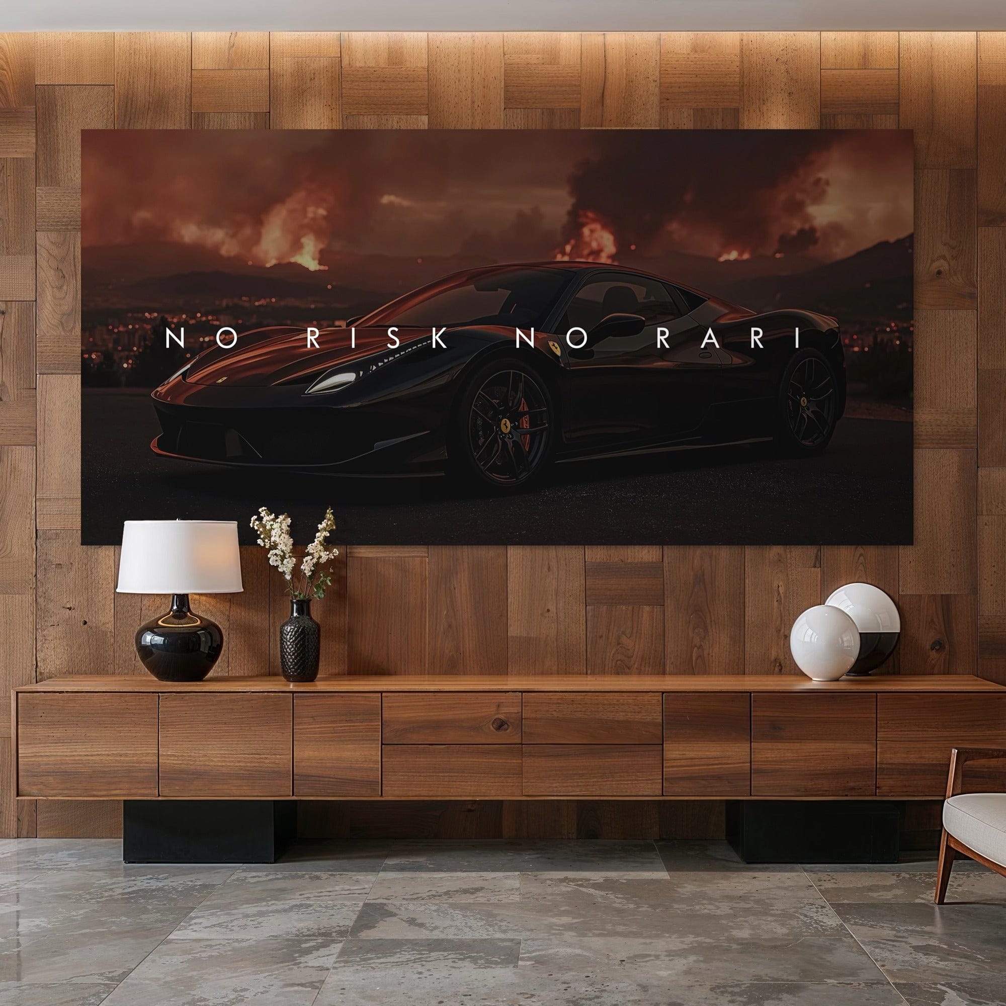 Canvas4Walls No Risk No Rari Ferrari Statement-Leinwandkunstwerk