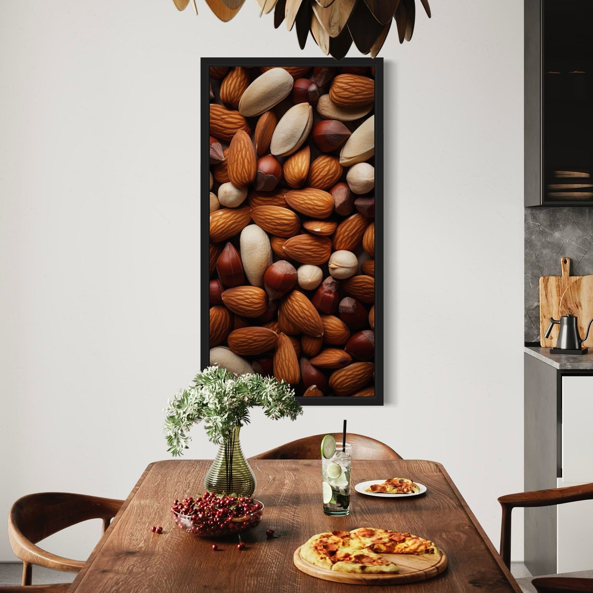 Almonds hazelnuts pistachios close up poster