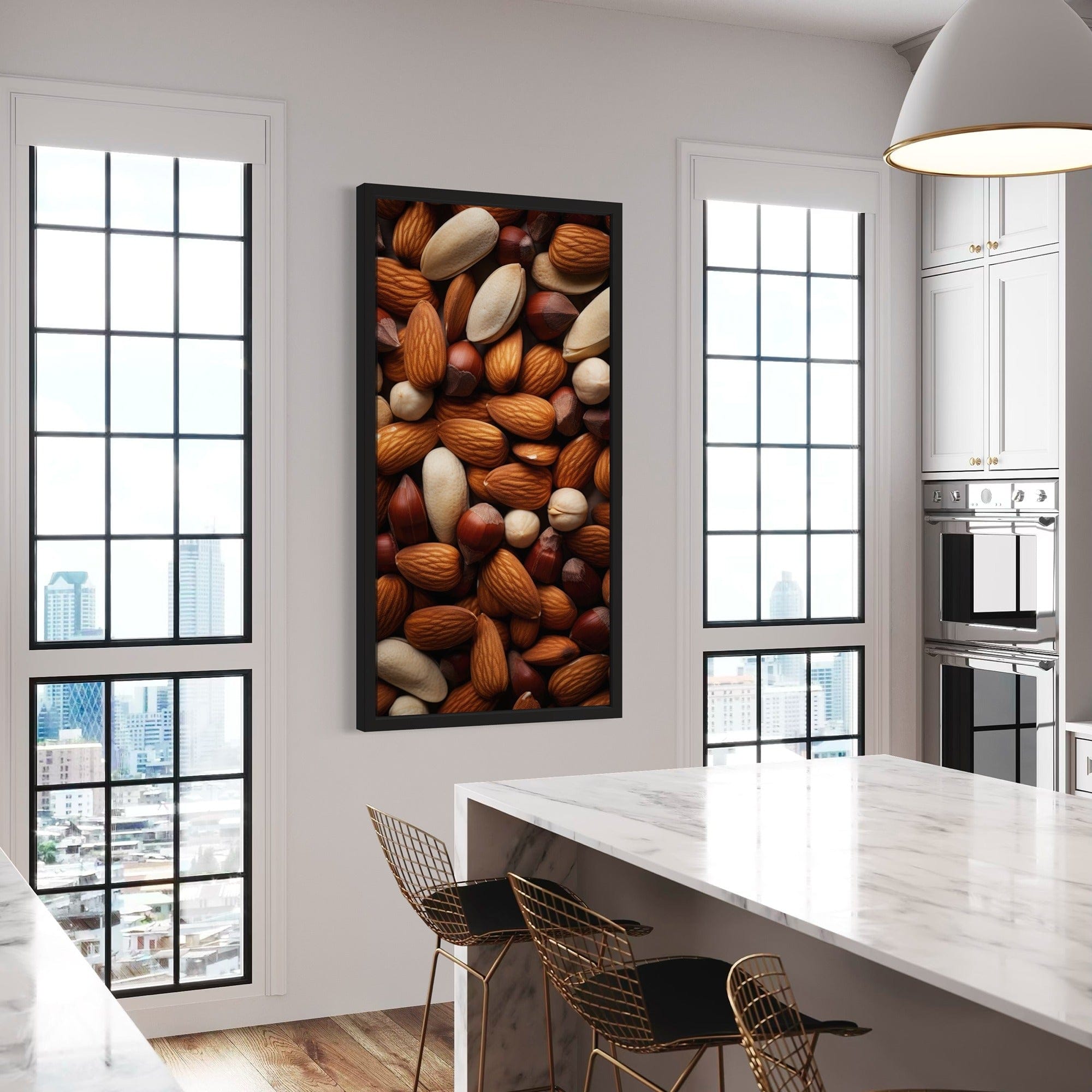 Assorted nuts pattern canvas for dining room
