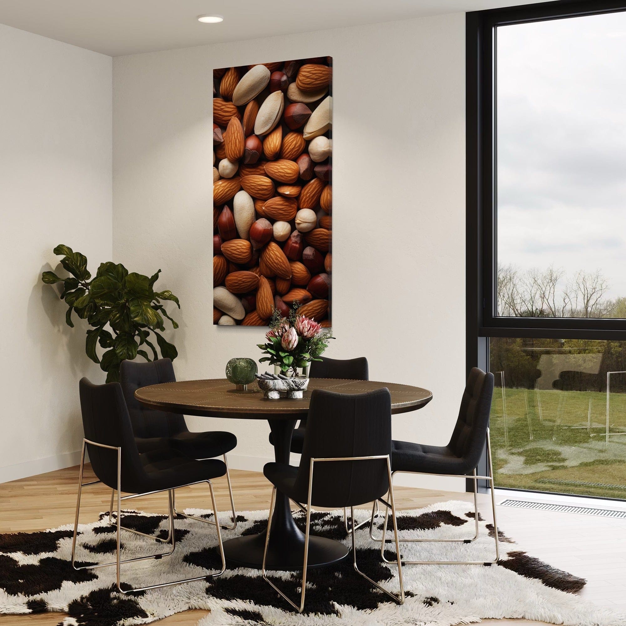 Close-up almonds pattern home bar decor