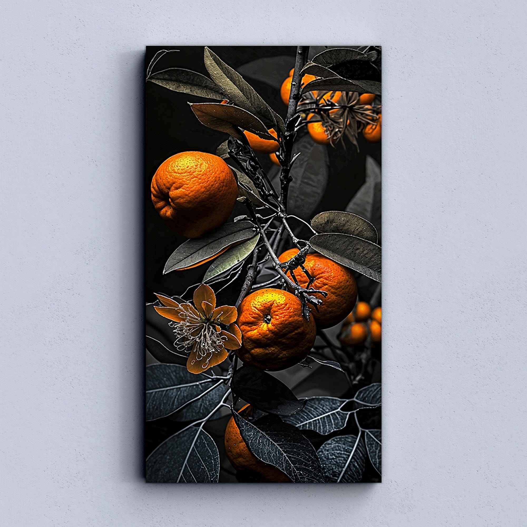 Minimalist monochrome background citrus art