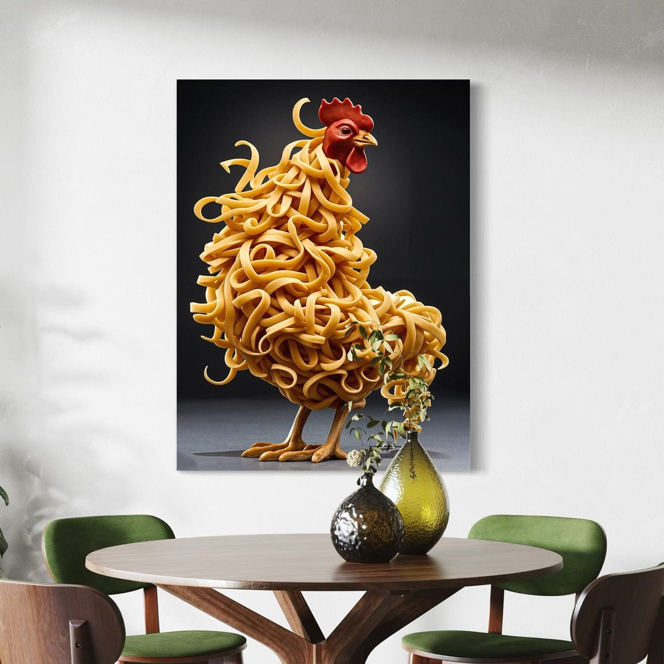 Pasta chicken kitchen canvas wall art