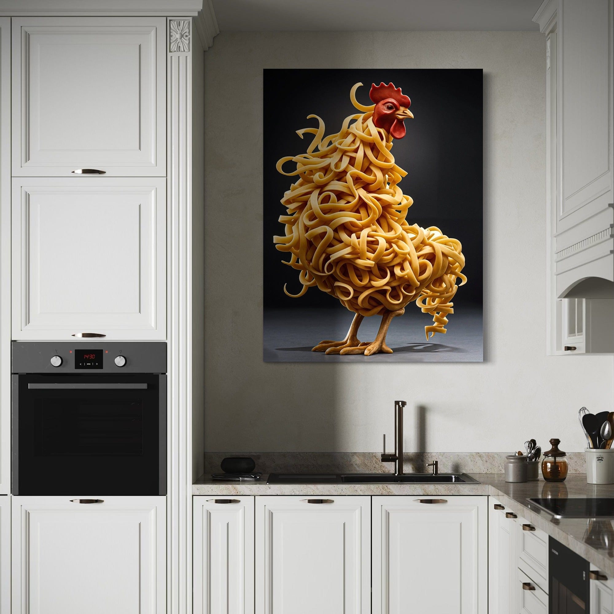 Statement kitchen decor pasta themed artwork