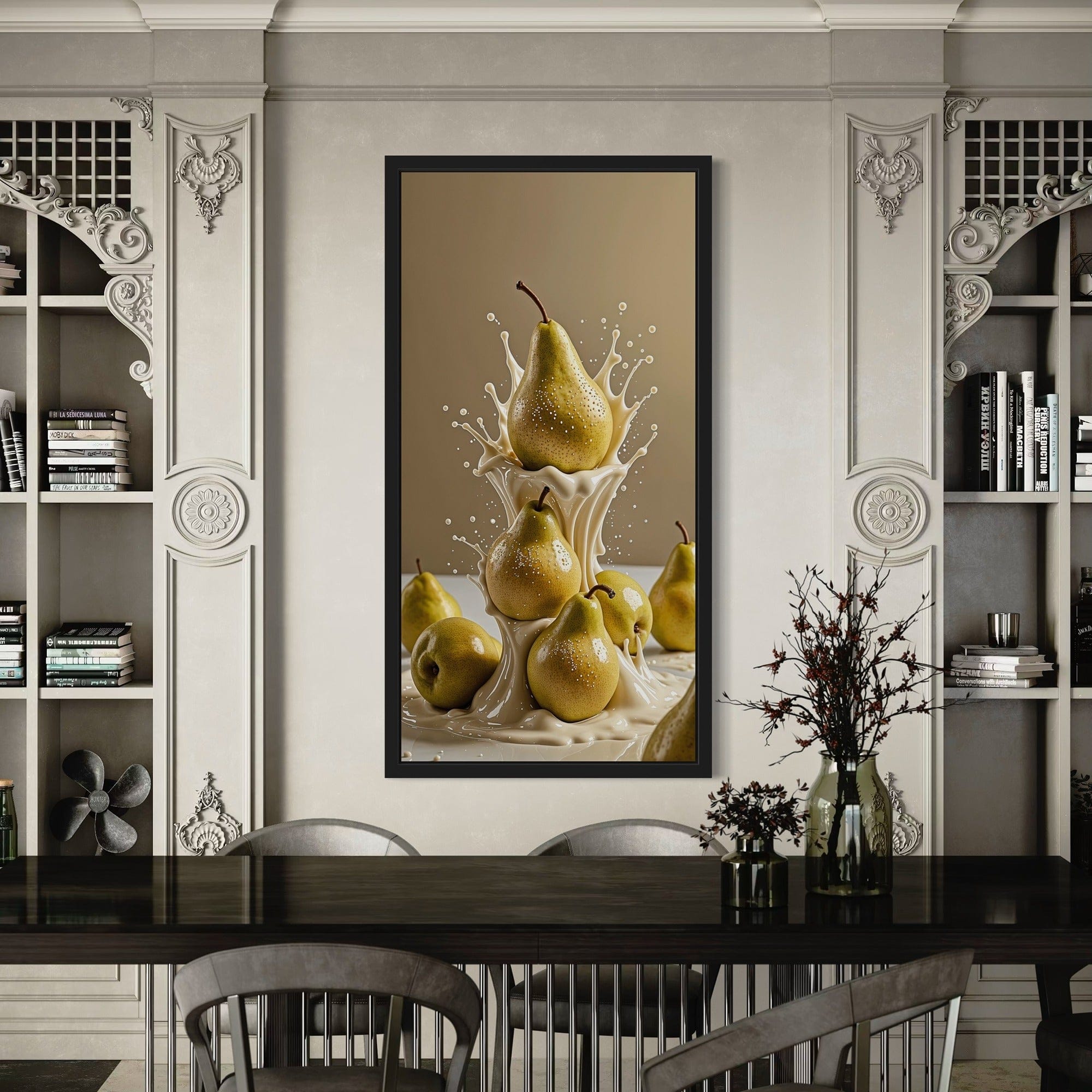 Pear Delight framed canvas on dining room wall — modern kitchen decor