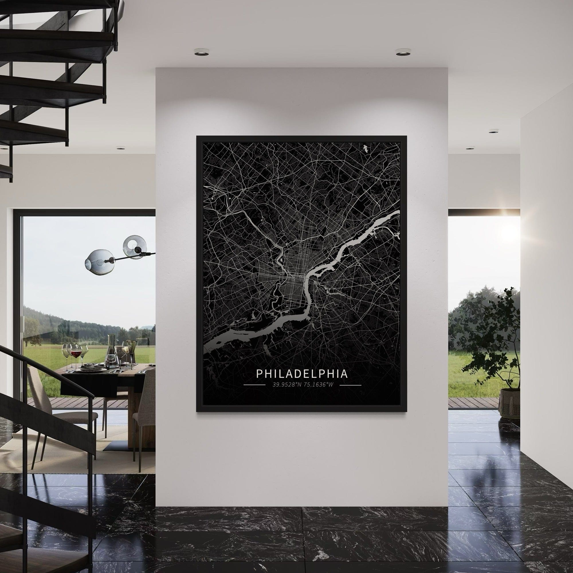 Philadelphia City Map Canvas