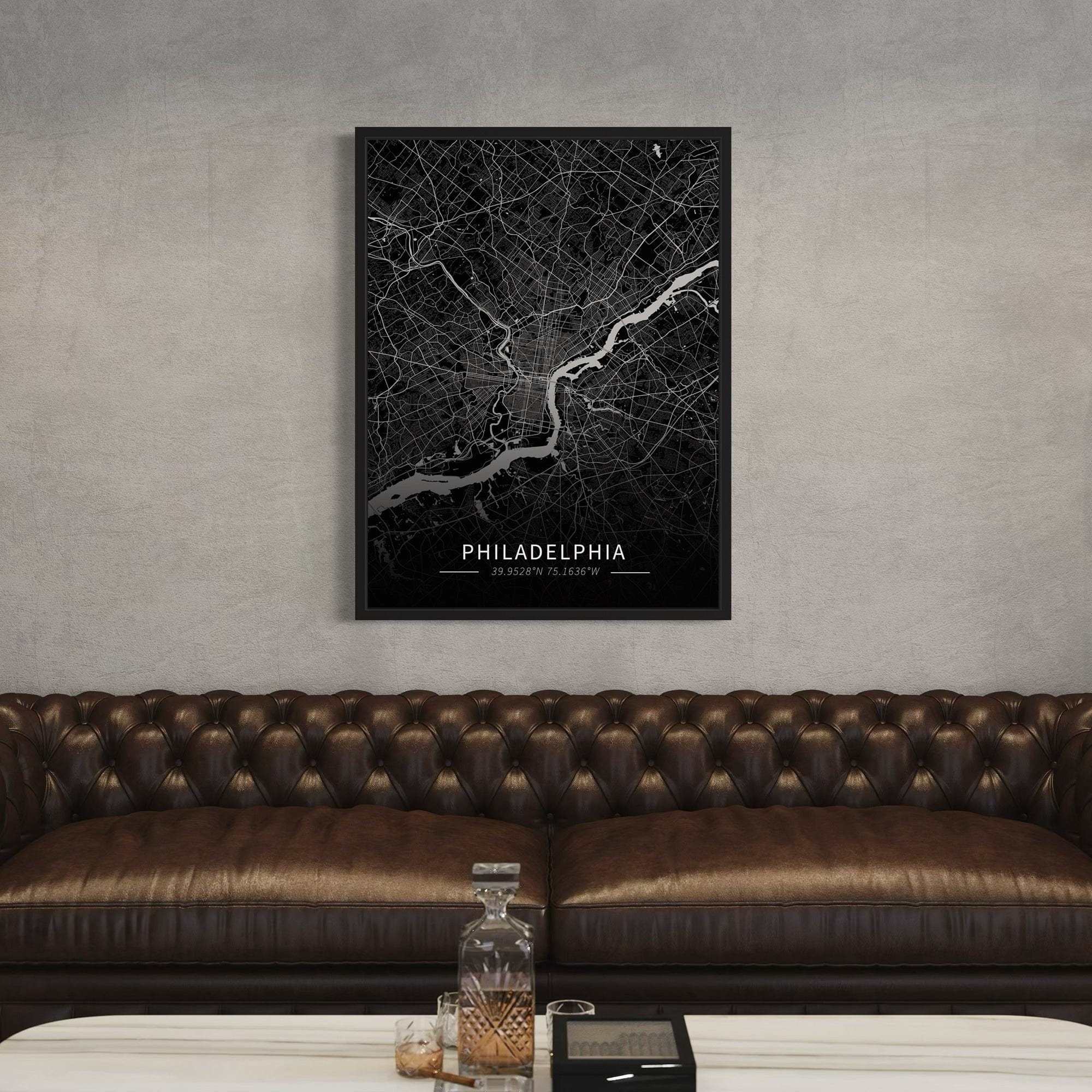 Philadelphia City Map Canvas