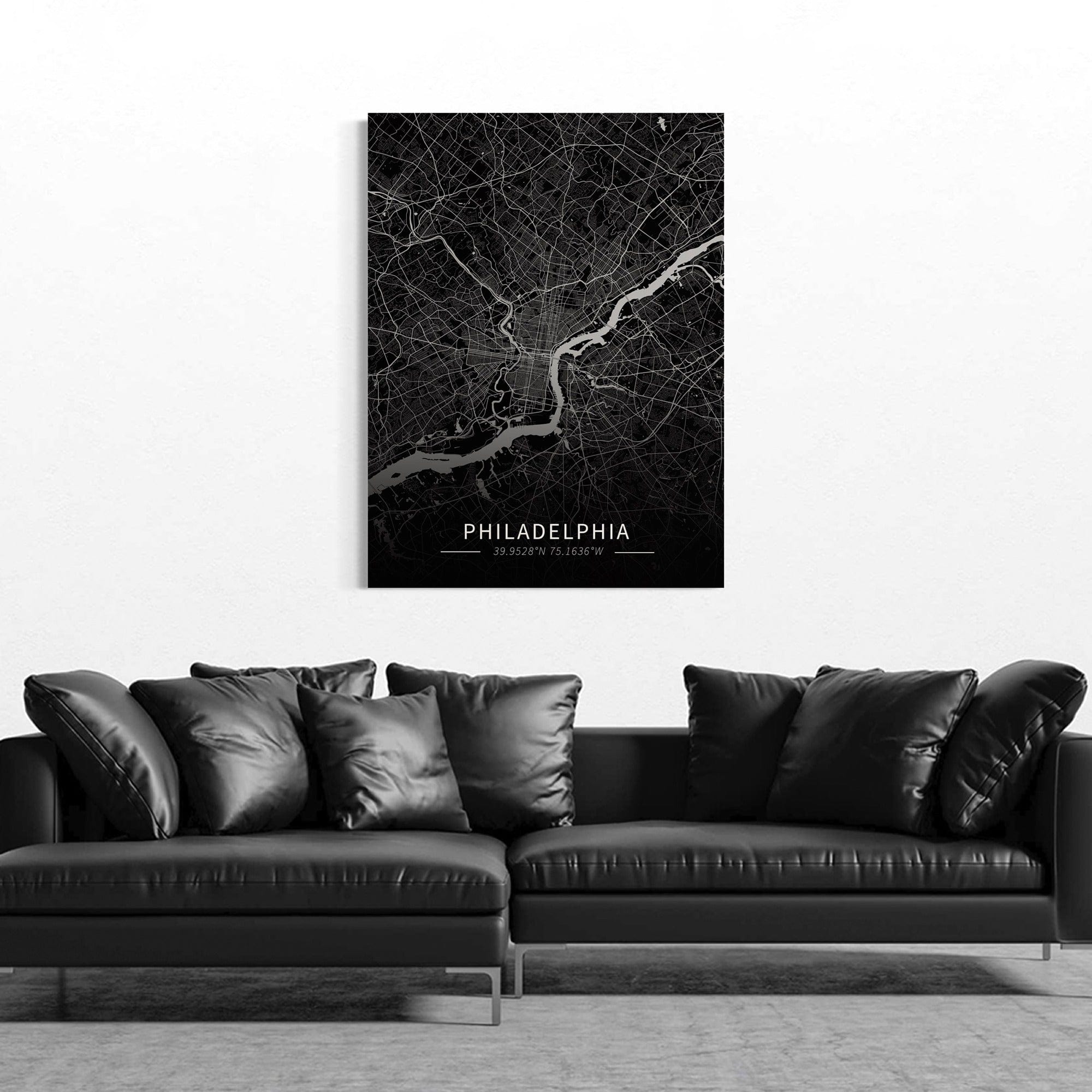 Philadelphia City Map Canvas