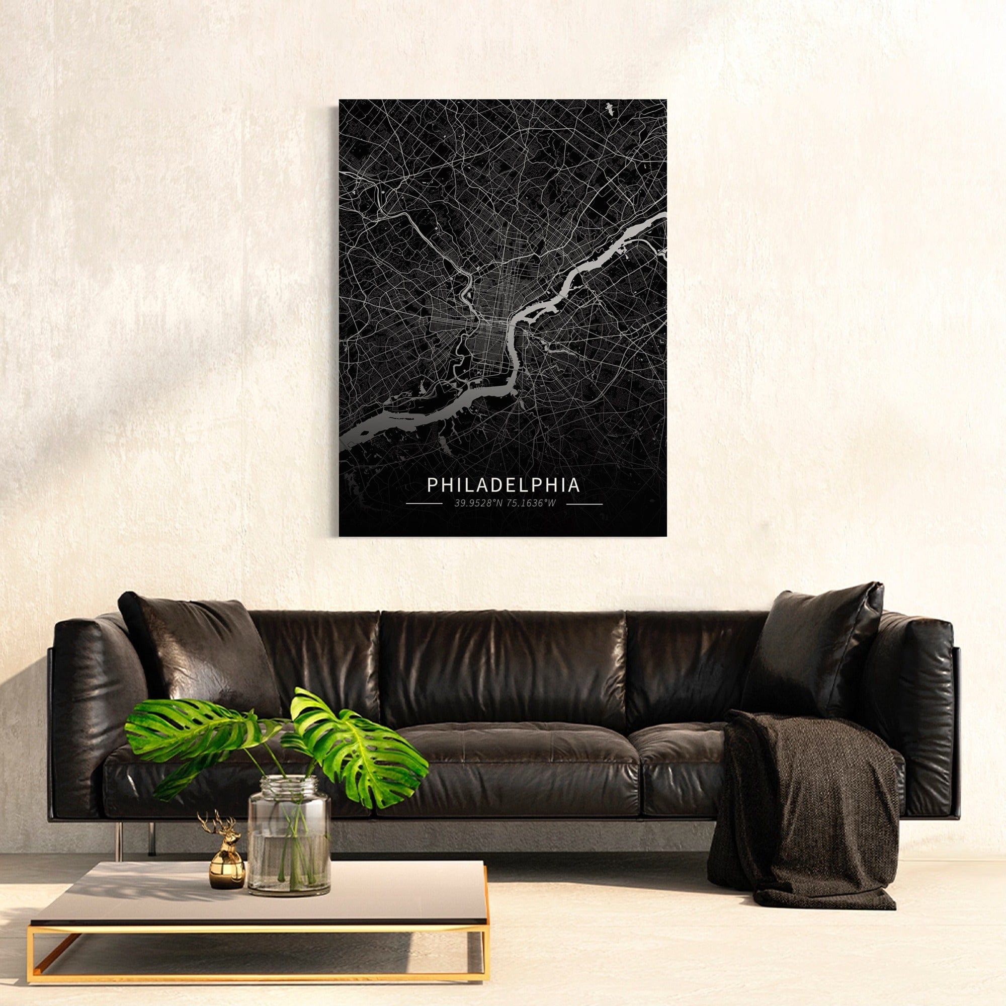 Philadelphia City Map Canvas