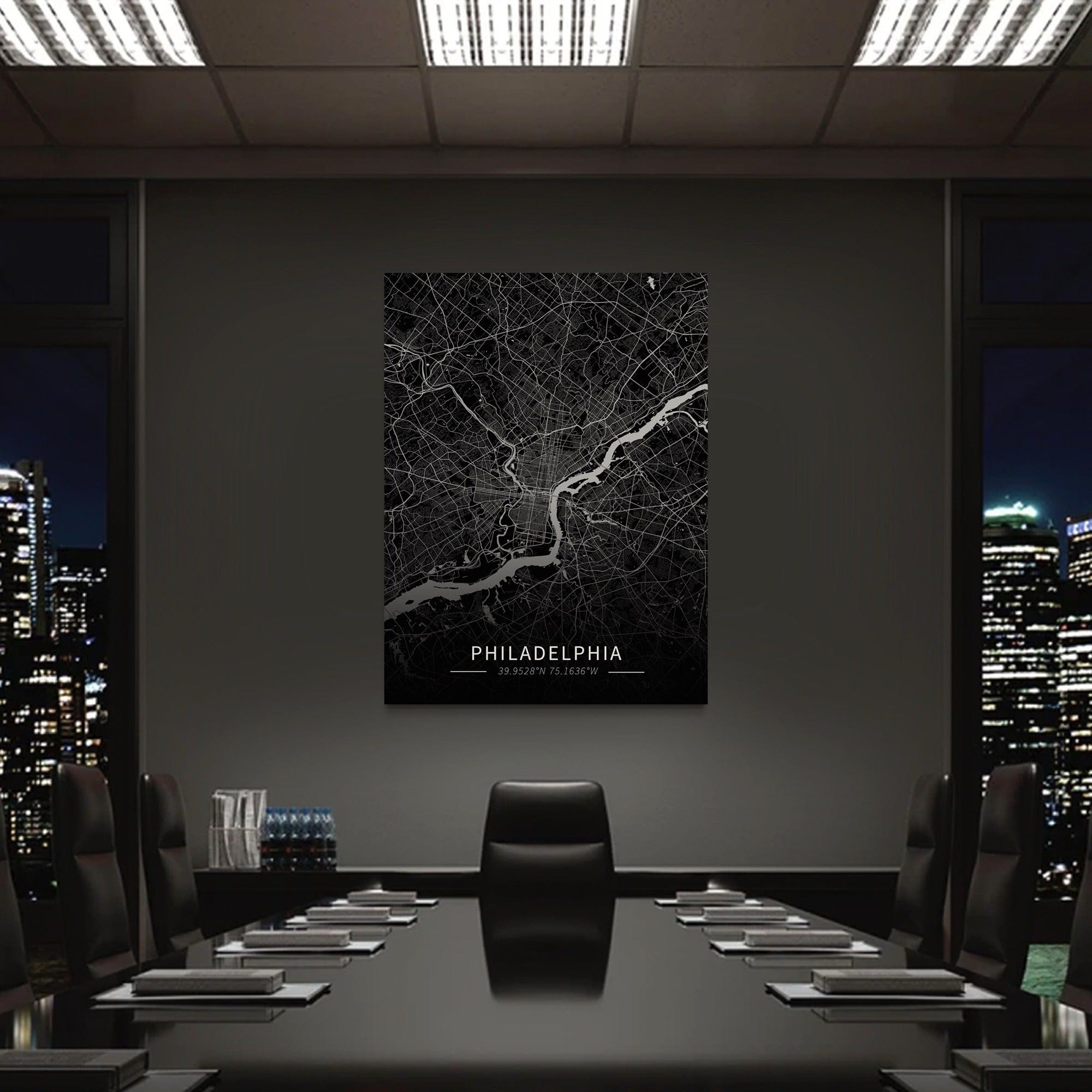 Philadelphia City Map Canvas