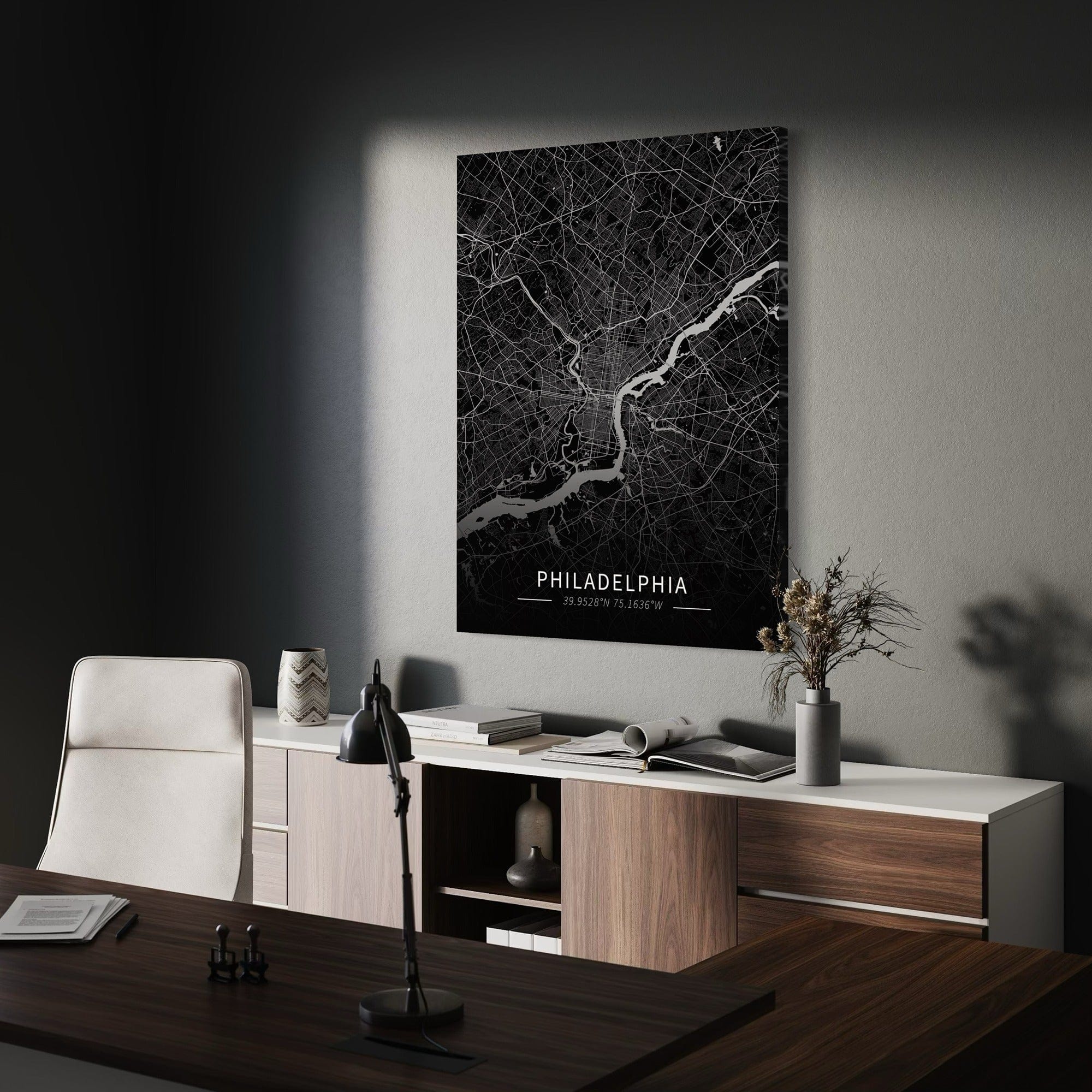 Philadelphia City Map Canvas