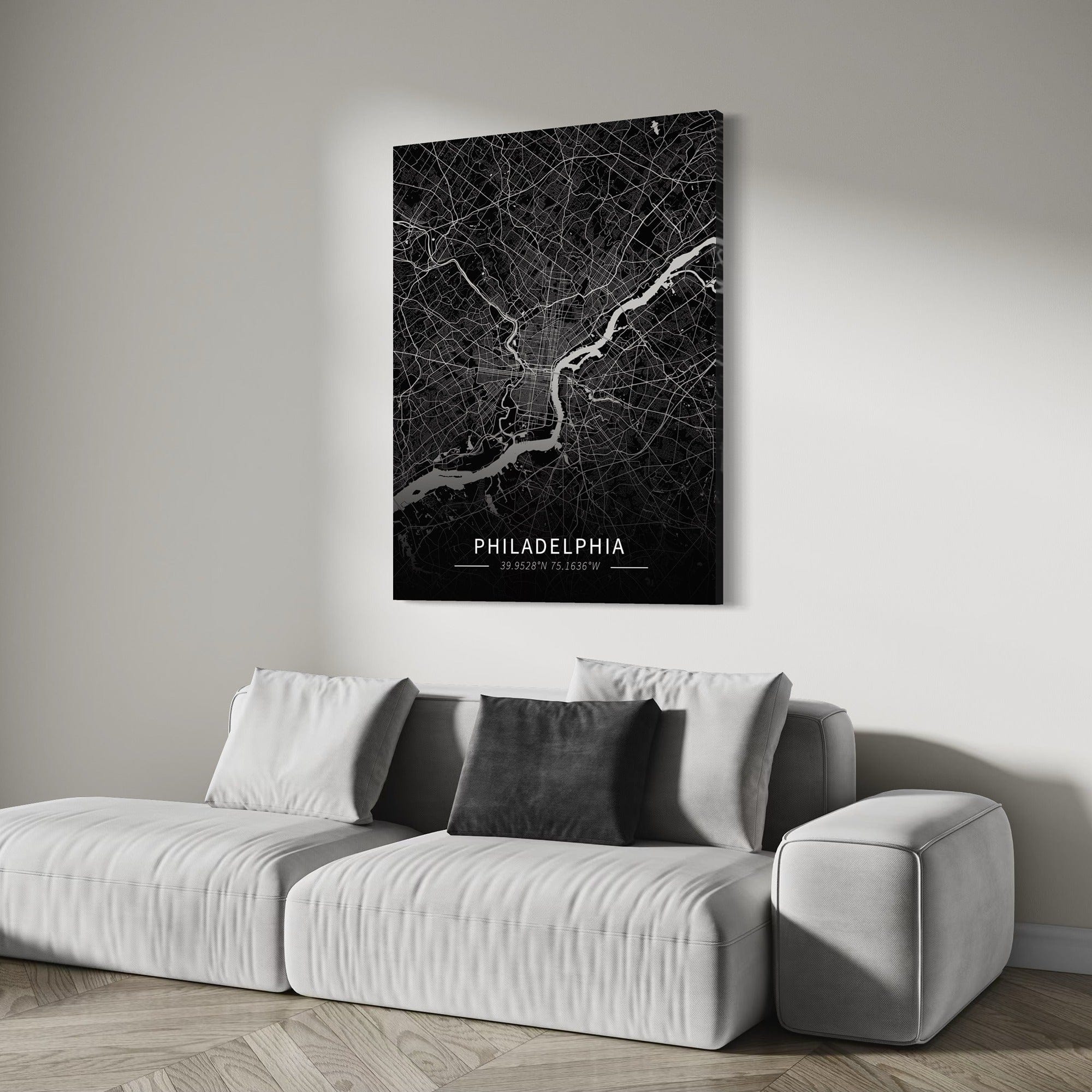 Philadelphia City Map Canvas