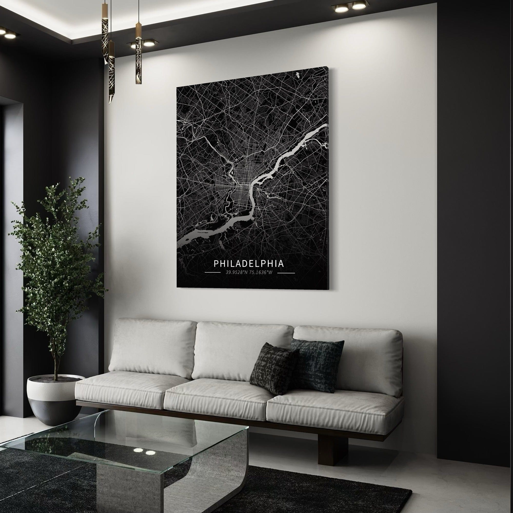 Philadelphia City Map Canvas