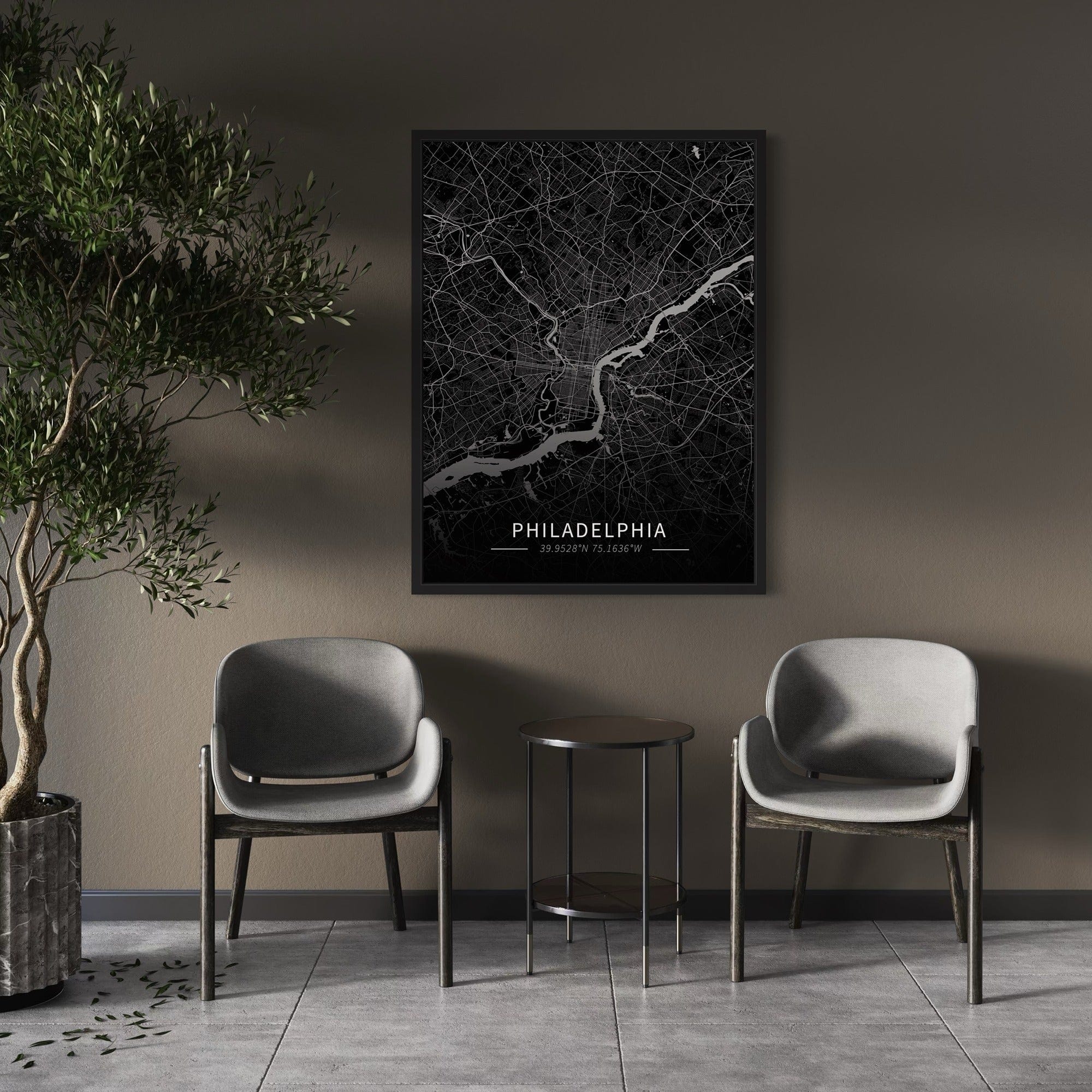 Philadelphia City Map Canvas