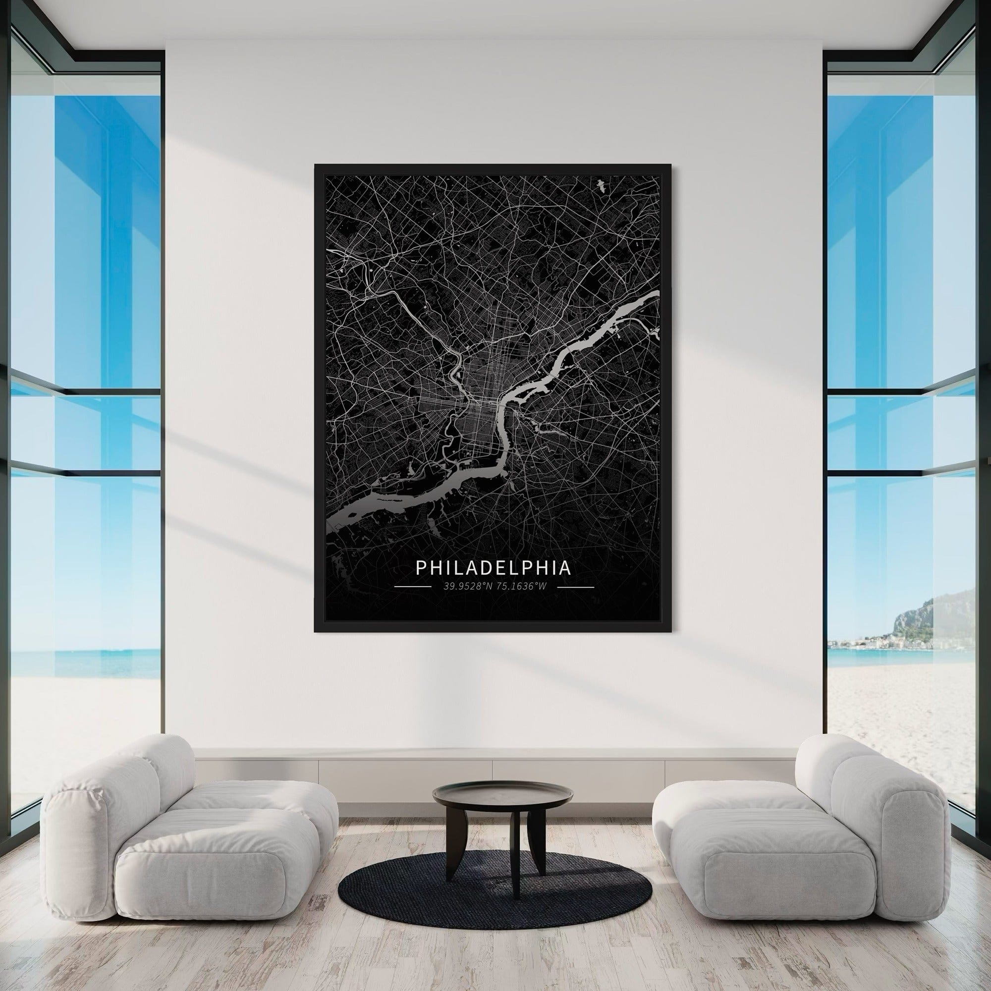 Philadelphia City Map Canvas