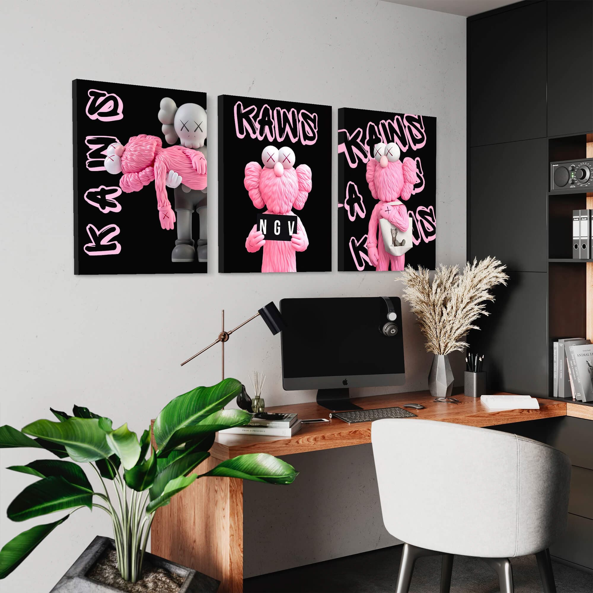 Pink KAWS Canvas Print