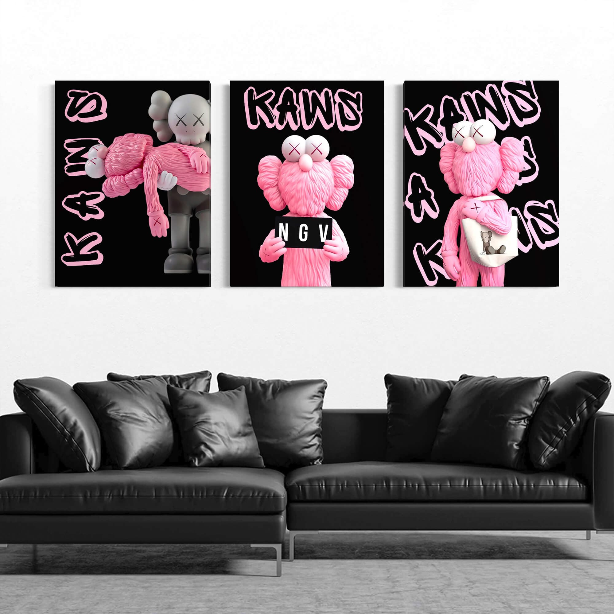 Pink KAWS Canvas Print