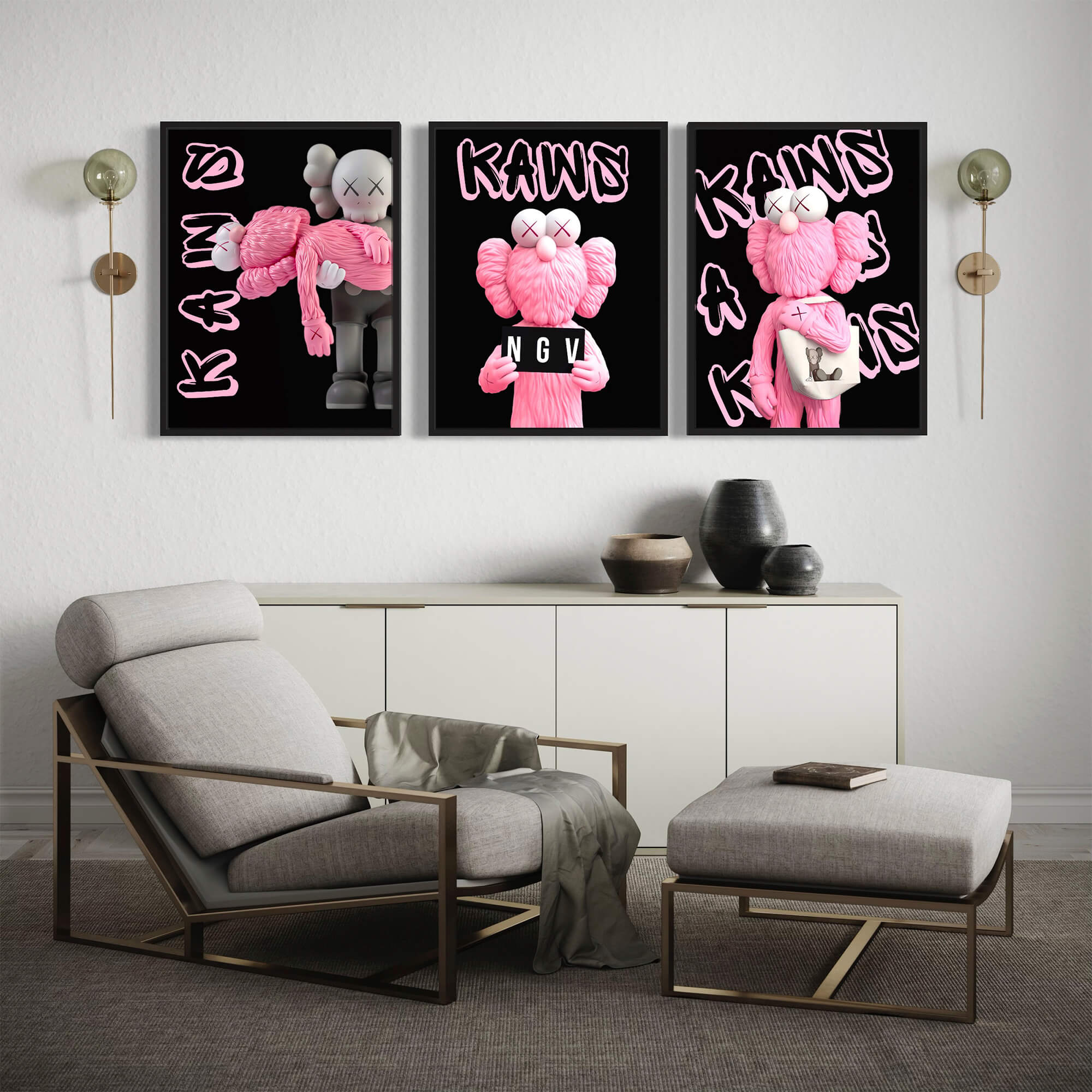 Pink KAWS Canvas Print