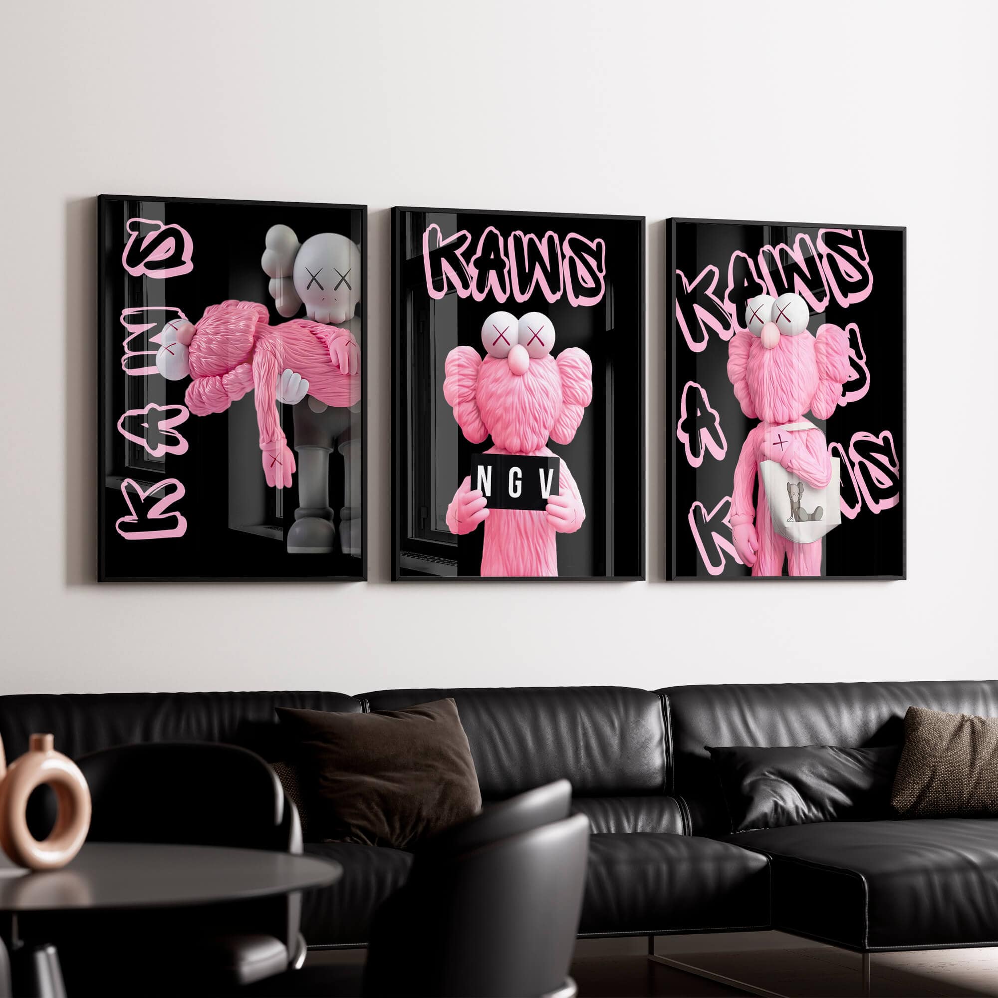 Pink KAWS Canvas Print