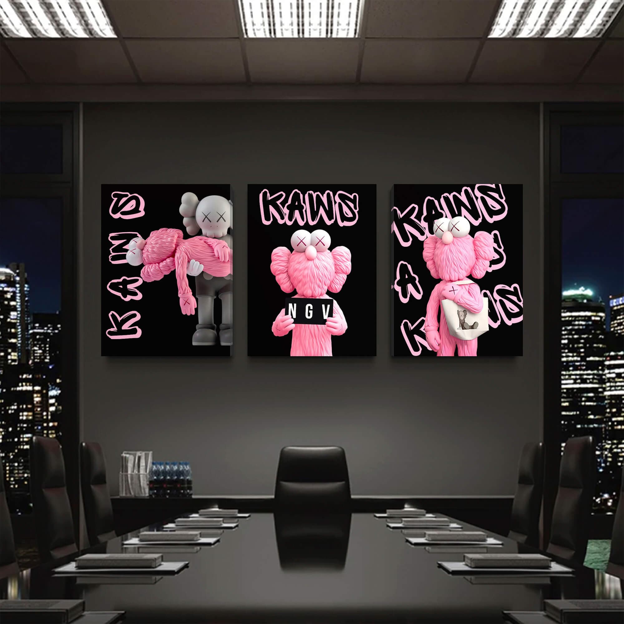 Pink KAWS Canvas Print