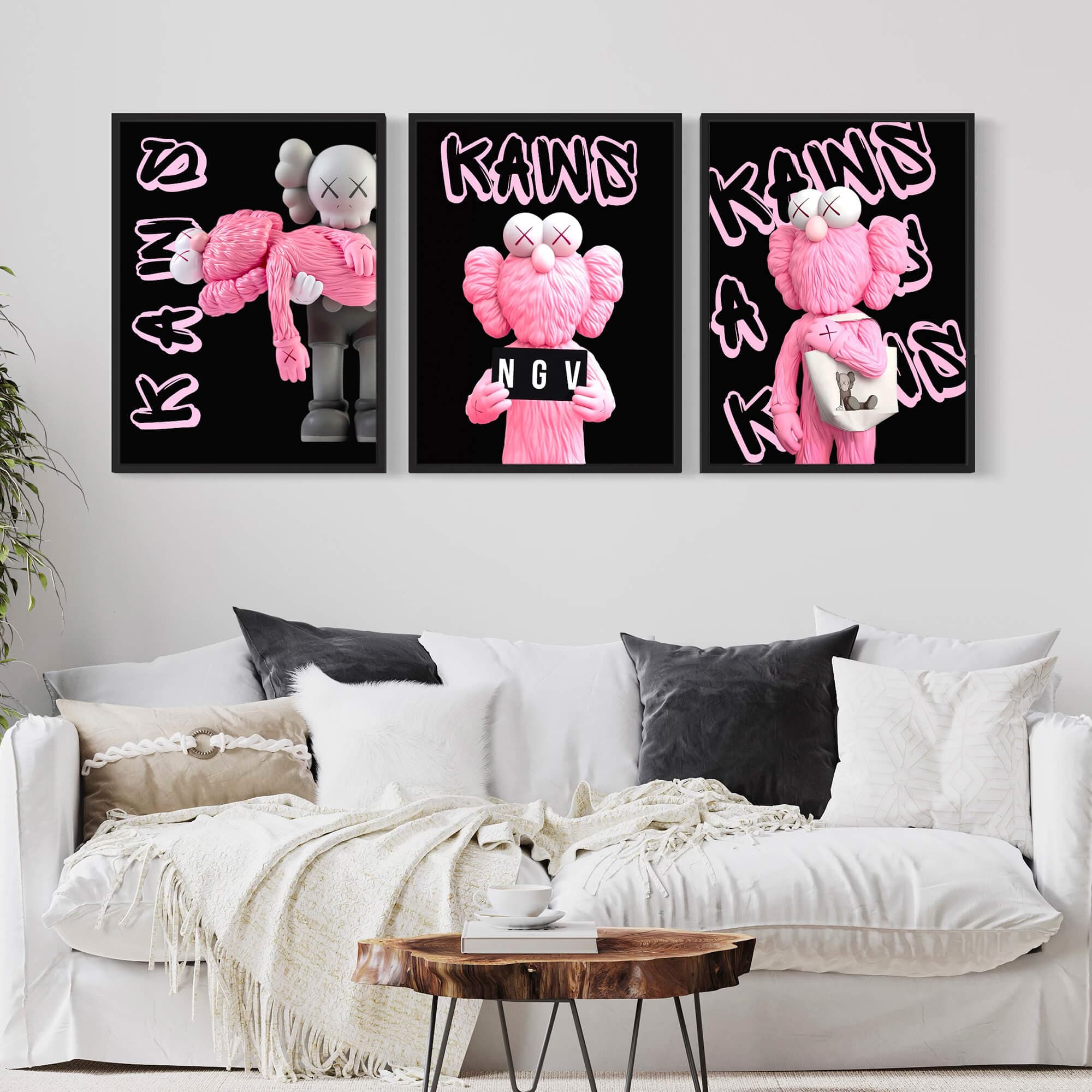 Pink KAWS Canvas Print