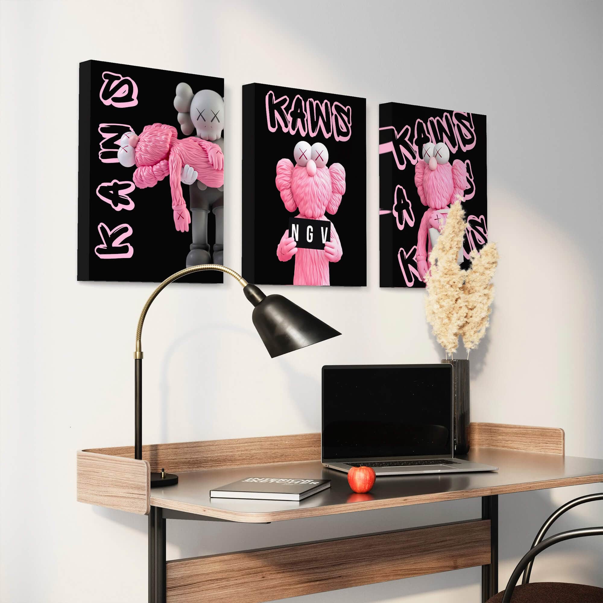 Pink KAWS Canvas Print